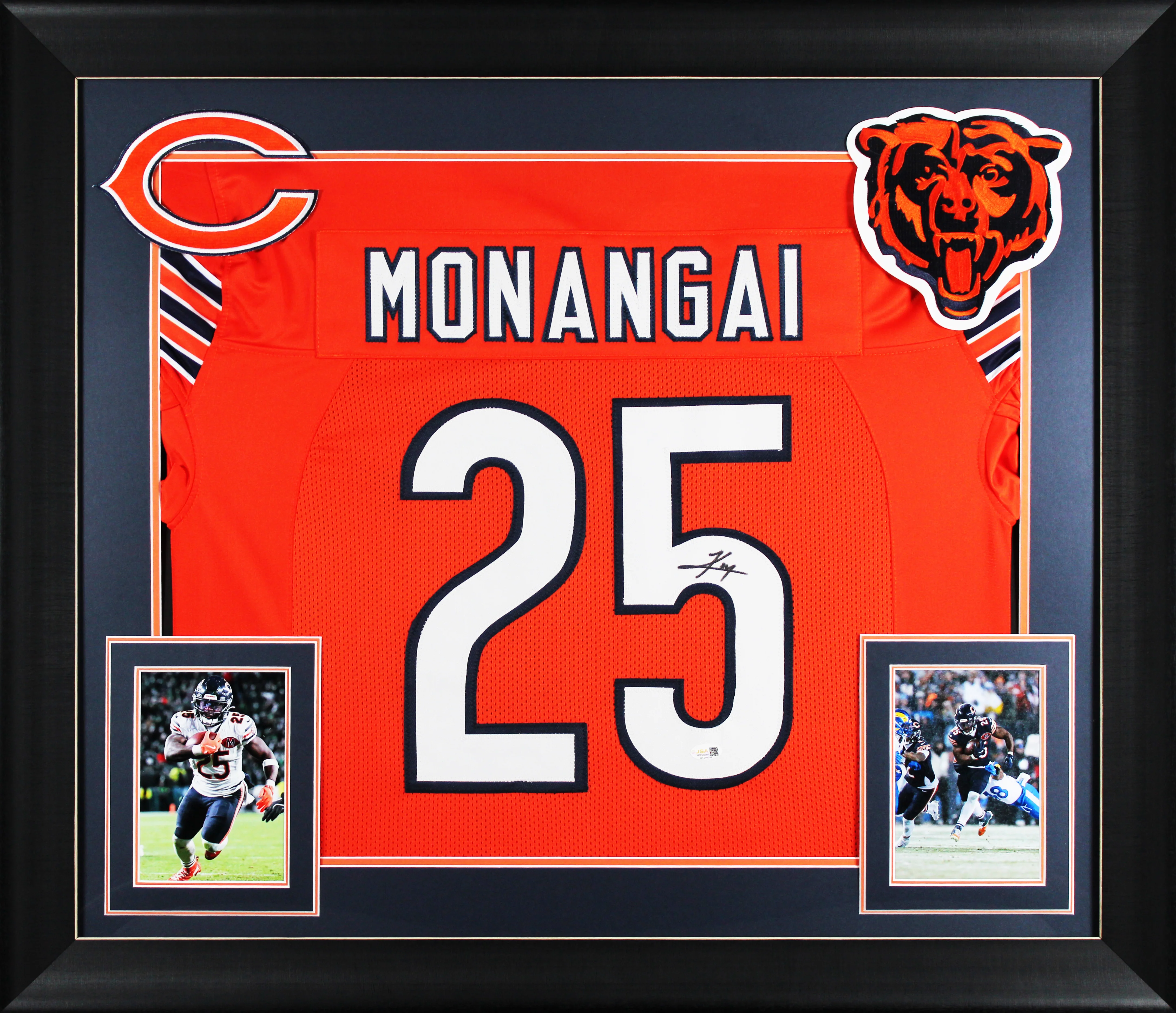 Kyle Monangai Authentic Signed Orange Pro Style Framed Jersey JSA Witness - Image 2