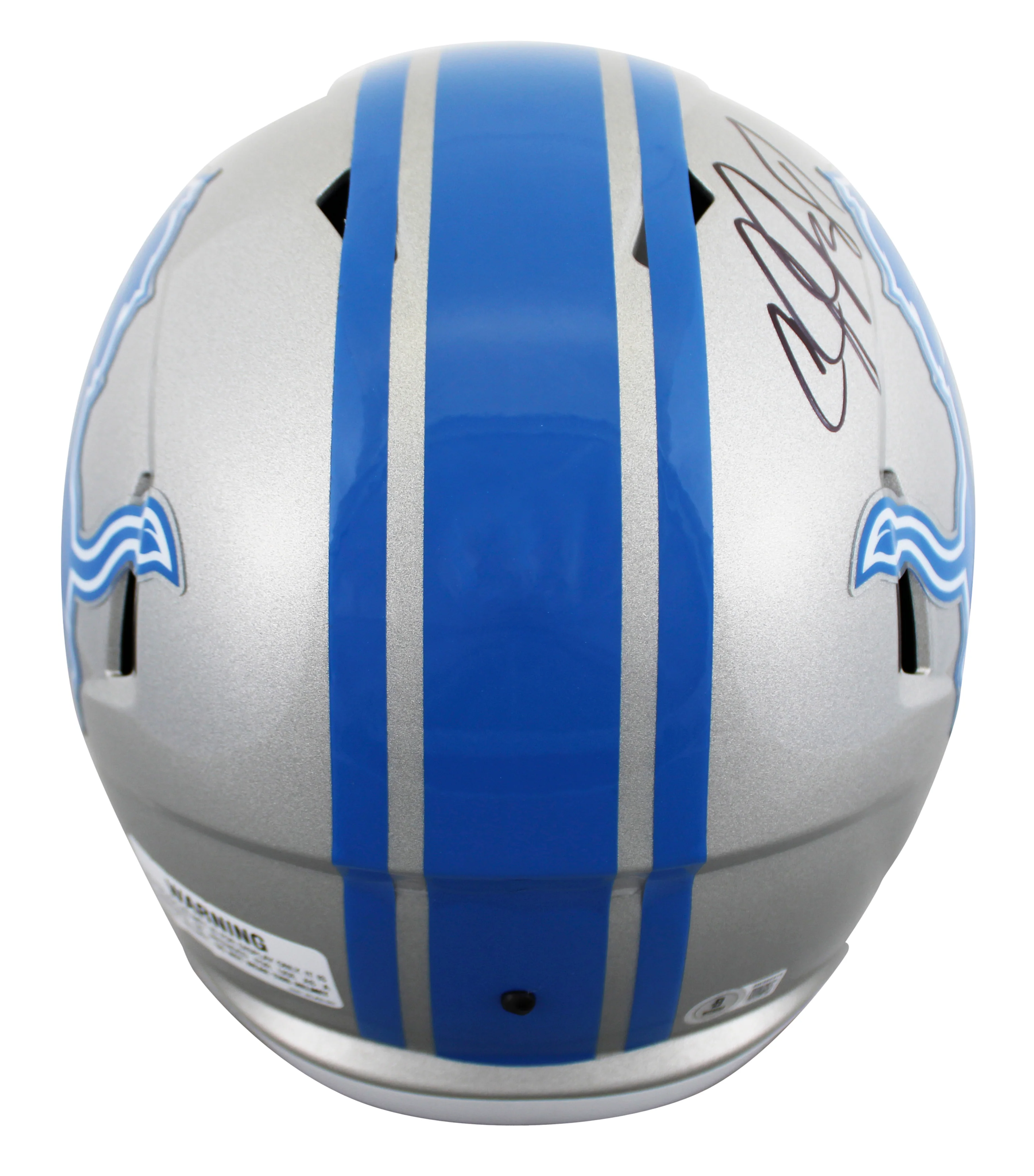 Lions Calvin Johnson Signed 2017-23 TB Full Size Speed Rep Helmet BAS Witnessed - Image 3