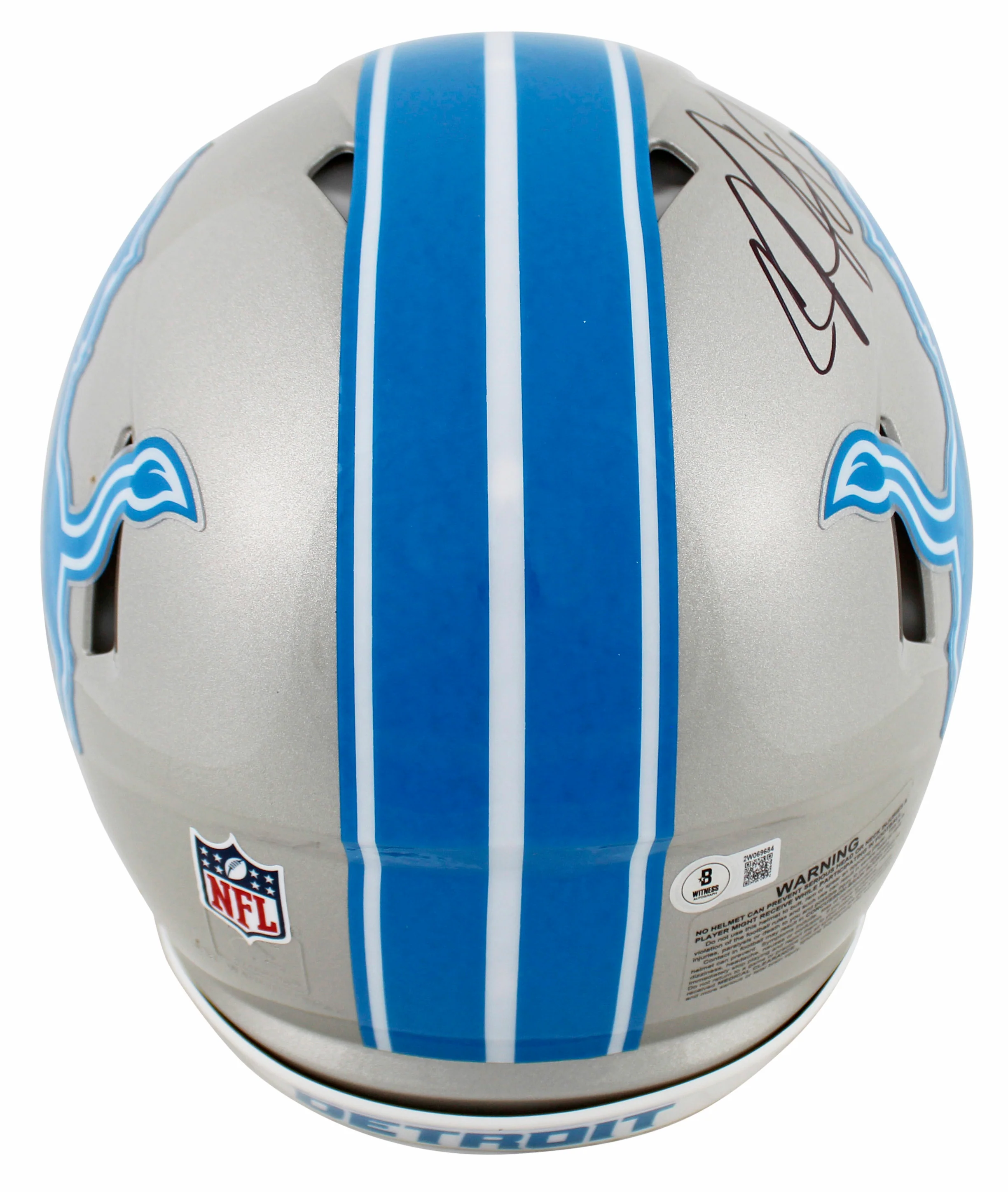 Lions Calvin Johnson Signed 2024 Full Size Speed Proline Helmet W/ Case BAS Wit - Image 4