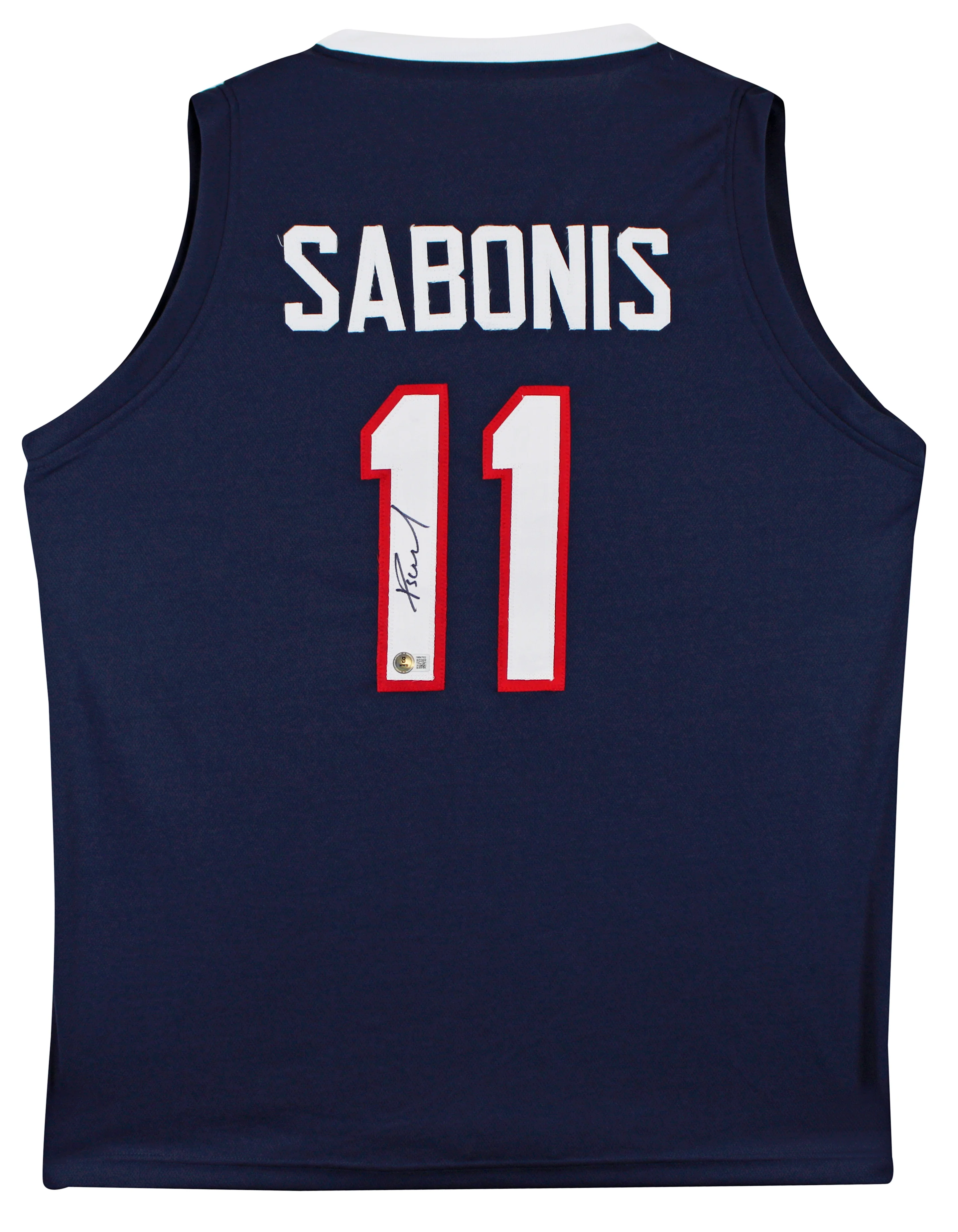 Lithuania Domantas Sabonis Signed Navy Blue Pro Style Jersey BAS Witnessed - Image 2