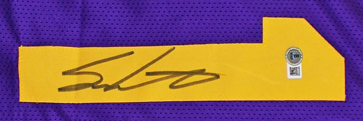 LSU Sam Leavitt Authentic Signed Alternate Purple Pro Style Jersey BAS Witnessed - Image 3