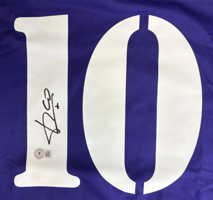 Luis Figo Signed Real Madrid Purple Adidas Soccer Jersey BAS - Image 2