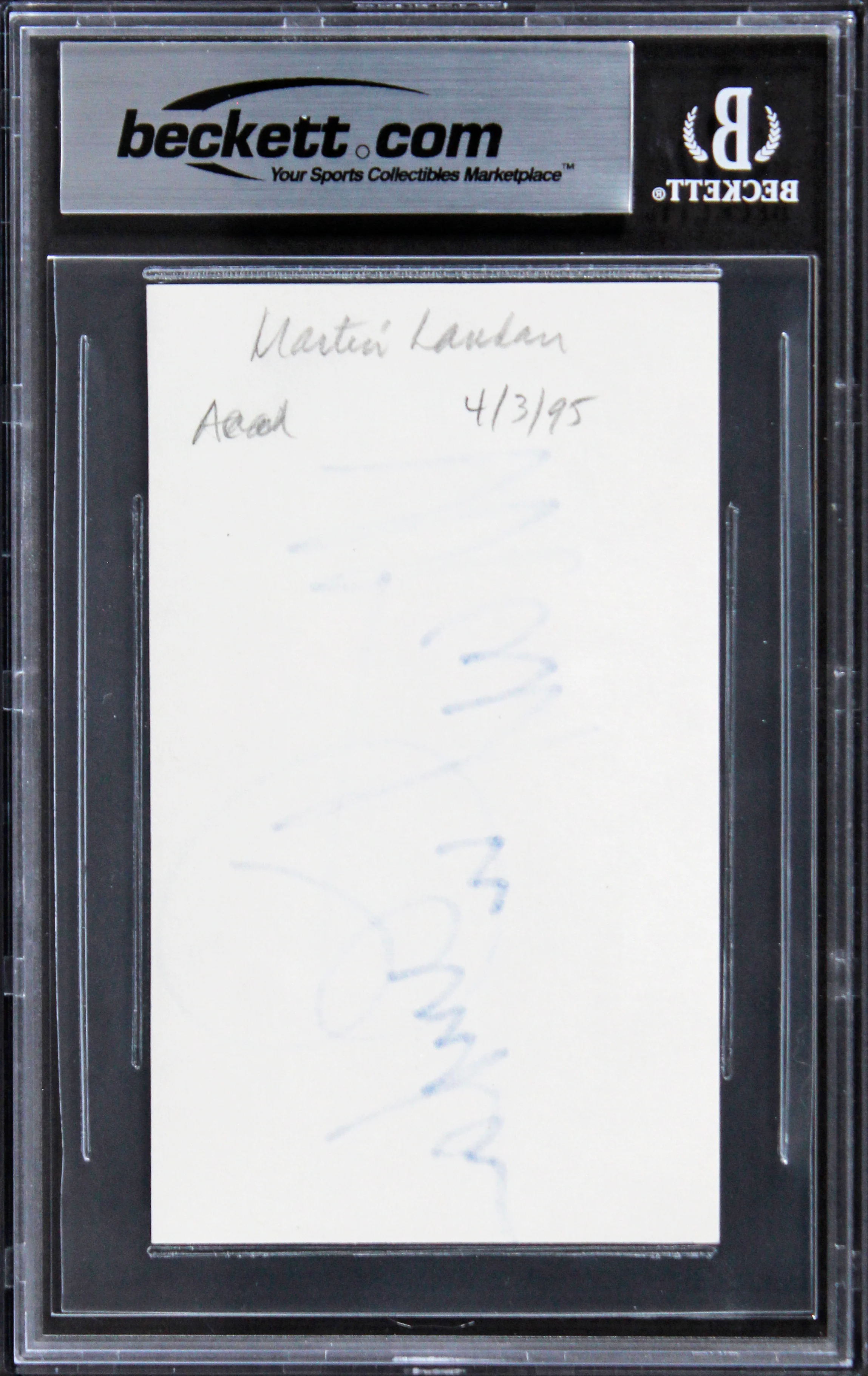 Martin Landau Crimes and Misdemeanors Signed 3x5 Index Card BAS Slabbed 2 - Image 3