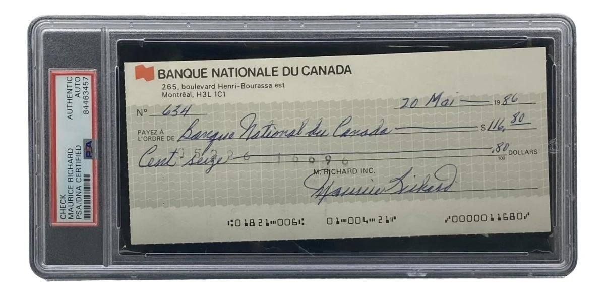 Maurice Richard Signed Montreal Canadiens Bank Check #634 PSA/DNA - Image 4