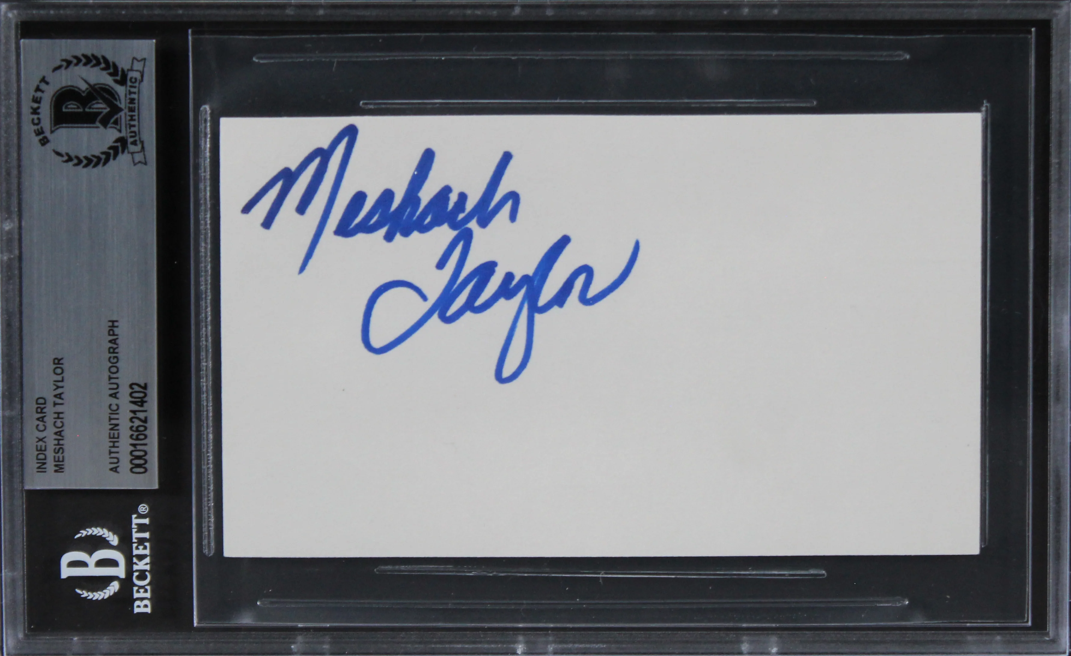 Meshach Taylor Designing Women Authentic Signed 3x5 Index Card BAS Slabbed