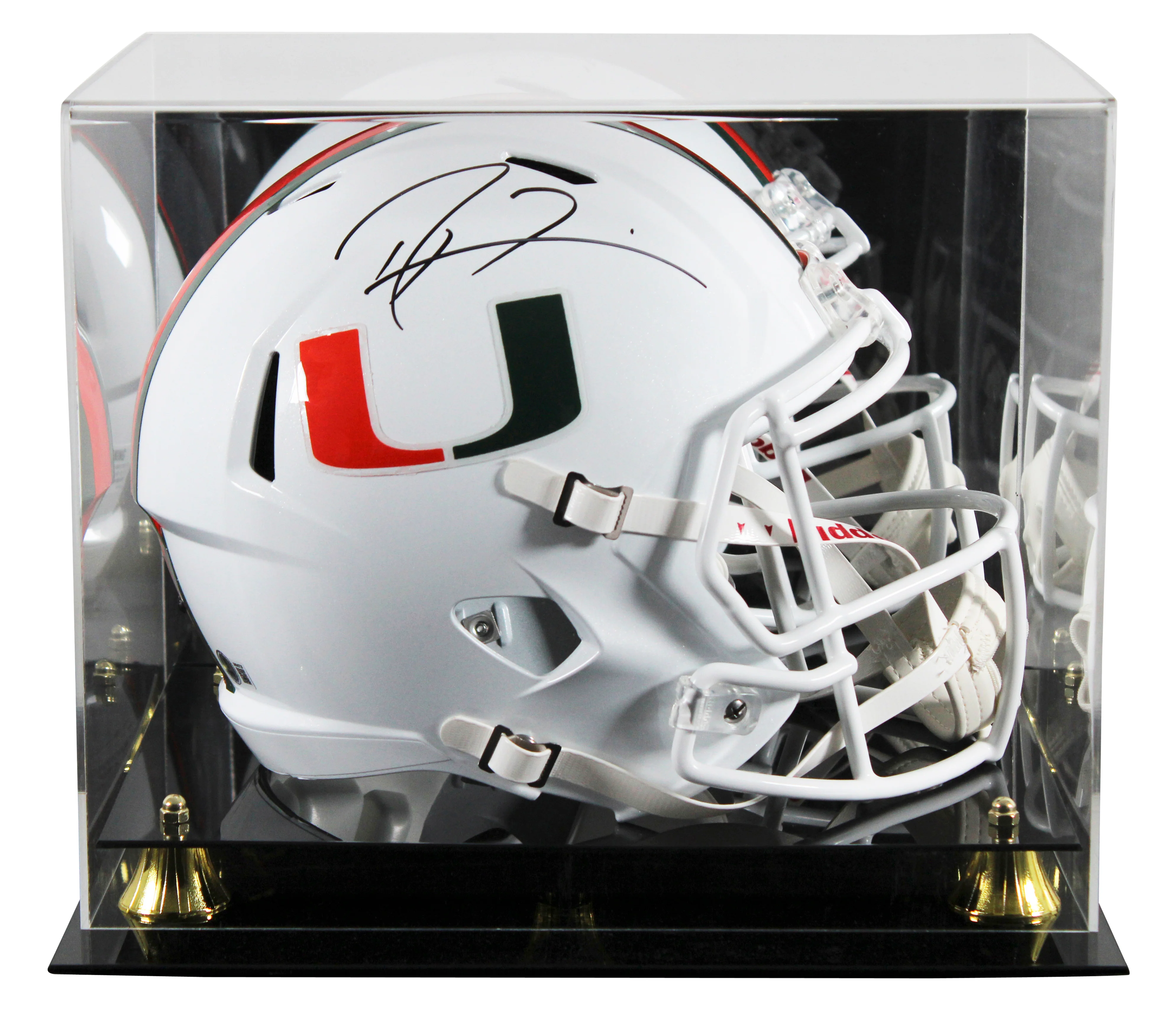 Miami Ray Lewis Signed White Full Size Speed Rep Helmet W/ Case BAS Witnessed - Image 2