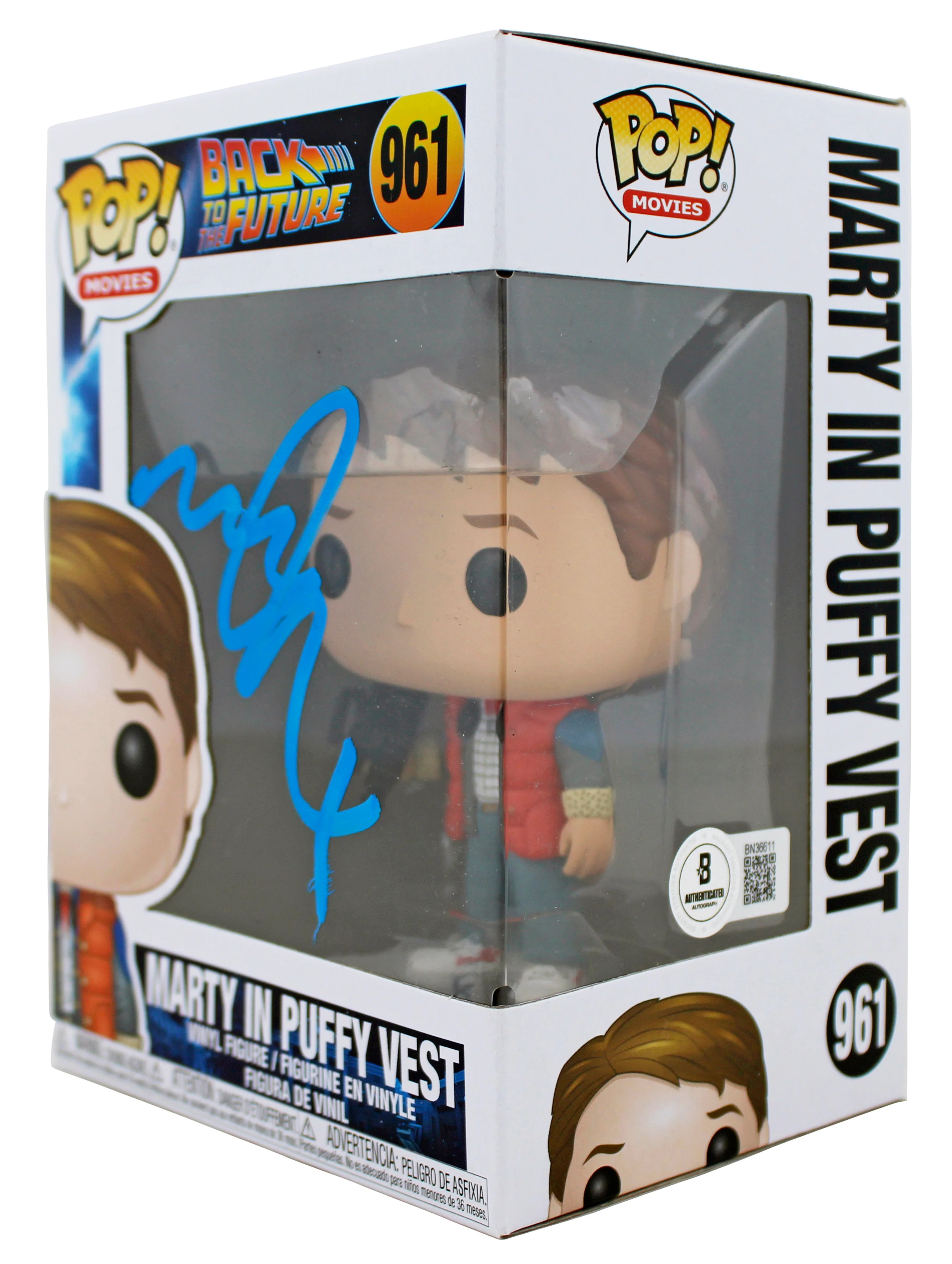 Michael J. Fox Back To The Future Signed #961 Funko Pop Vinyl Figure BAS - Image 3