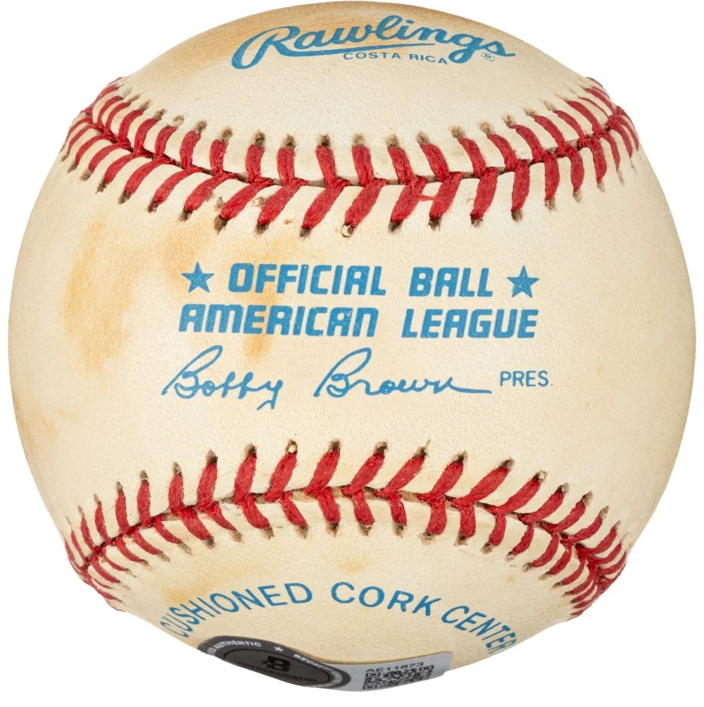 Mickey Mantle New York Yankees Signed American League Baseball BAS AE11873 - Image 2