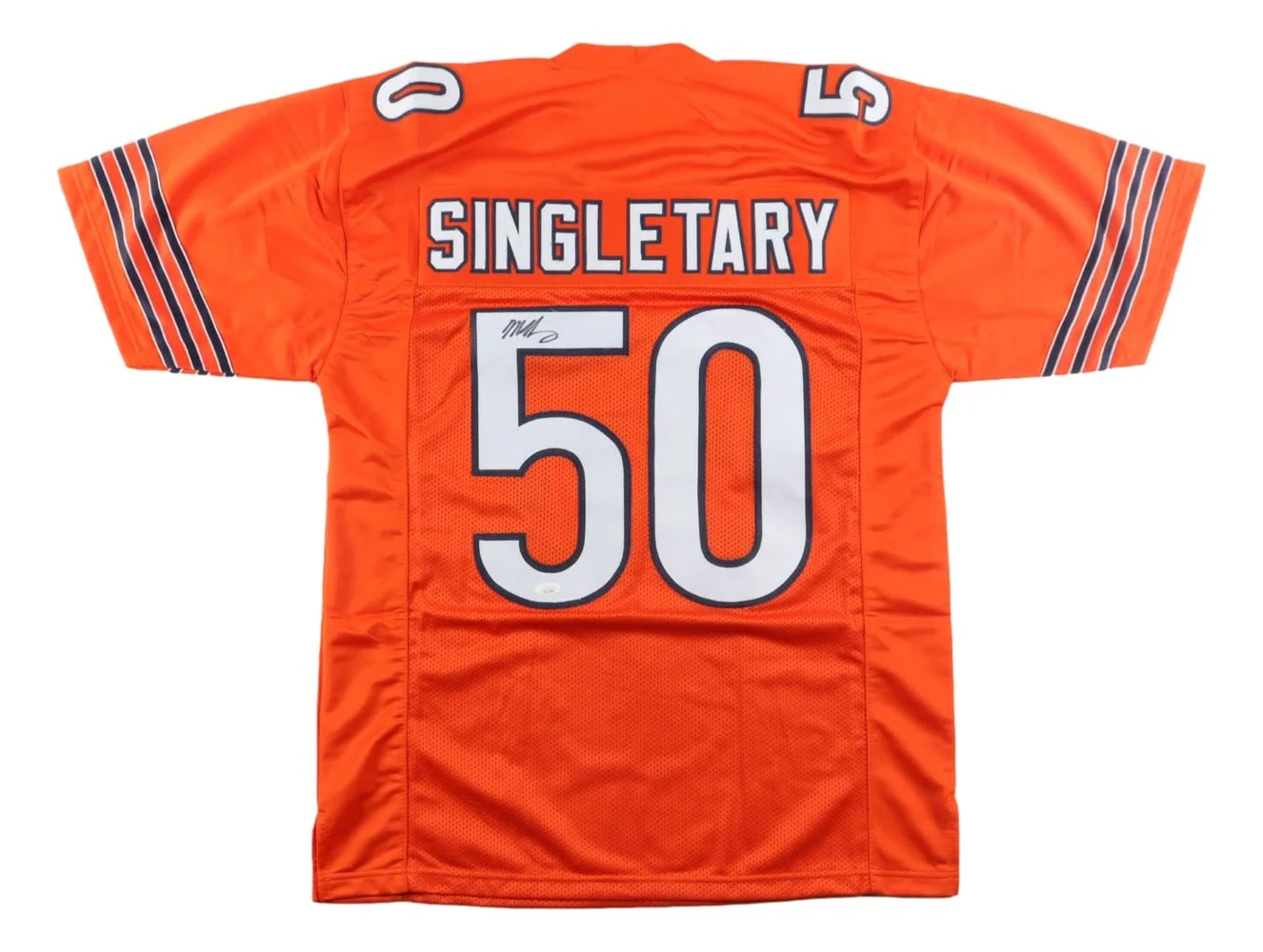 Mike Singletary Chicago Signed Orange Football Jersey JSA