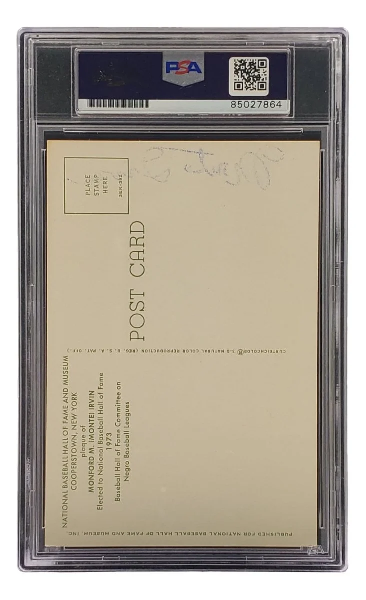 Monte Irvin Signed 4x6 New York Giants HOF Plaque Card PSA/DNA 85027864 - Image 2