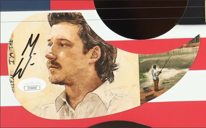 Morgan Wallen Guitar with Signed Custom Insert Pickguard - JSA - Image 3