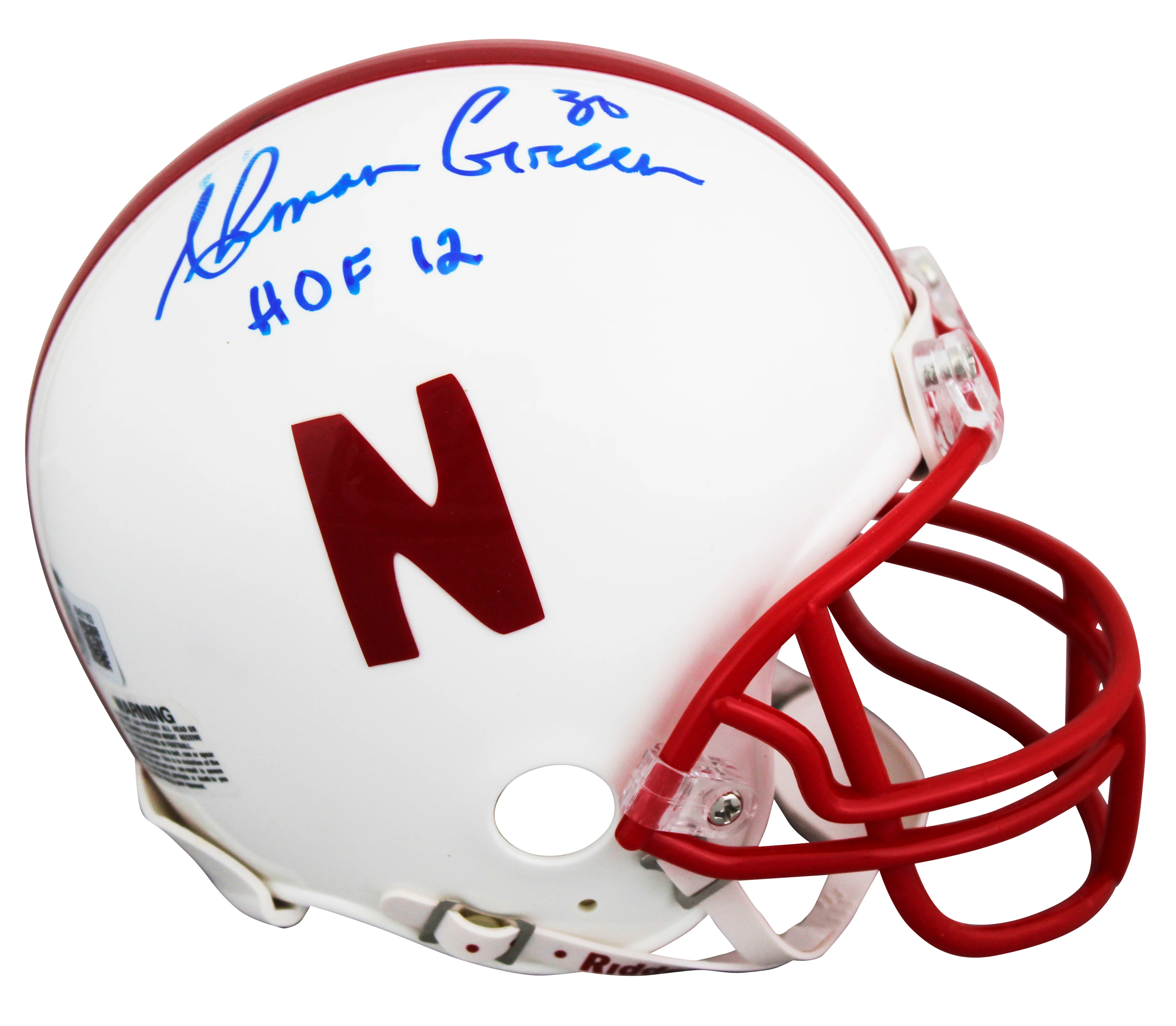 Nebraska Ahman Green "HOF 12" Authentic Signed VSR4 Rep Mini Helmet BAS - Image 2