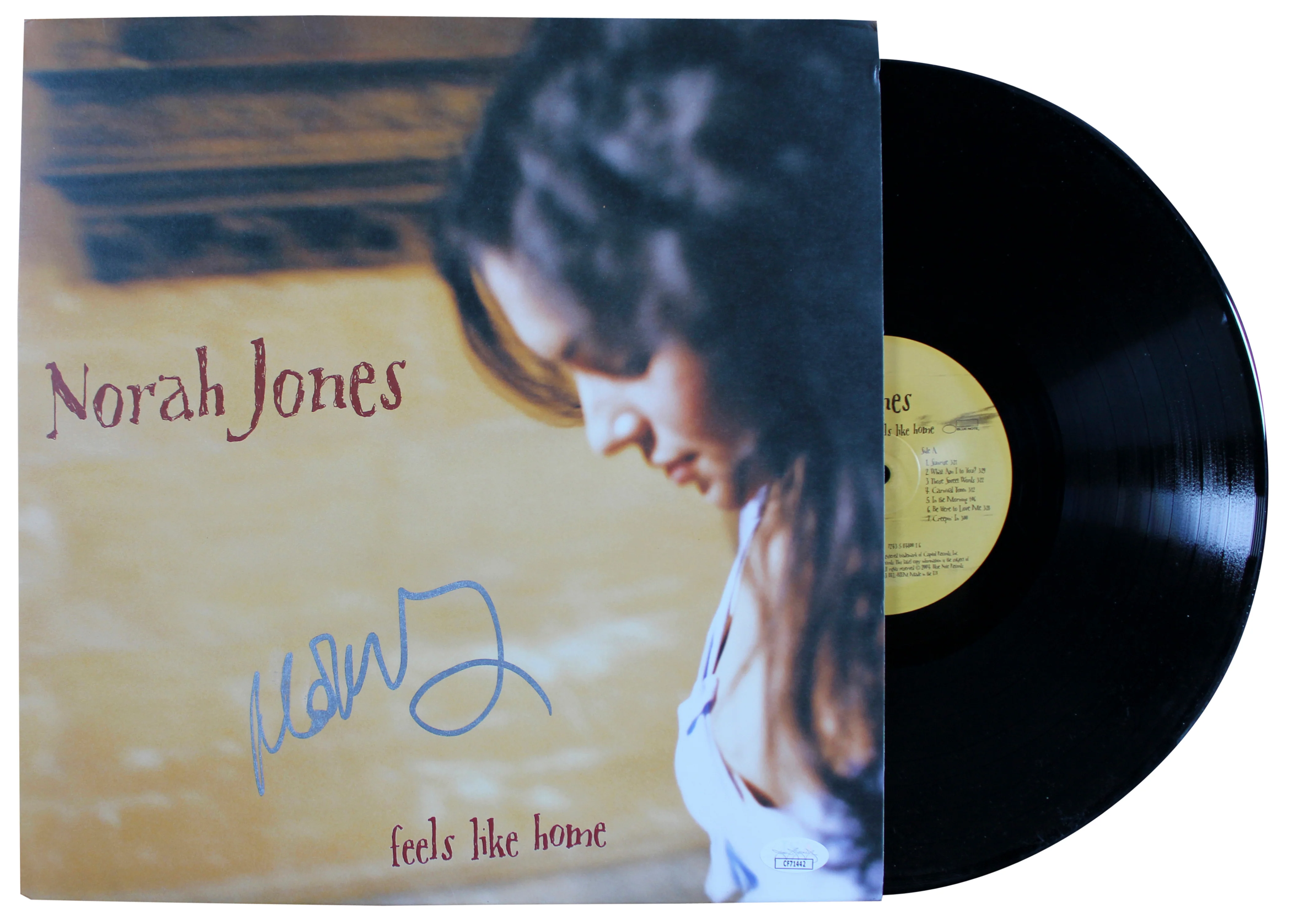 Norah Jones Authentic Signed Feels Like Home Album Cover W/ Vinyl BAS #CF71442 - Image 2