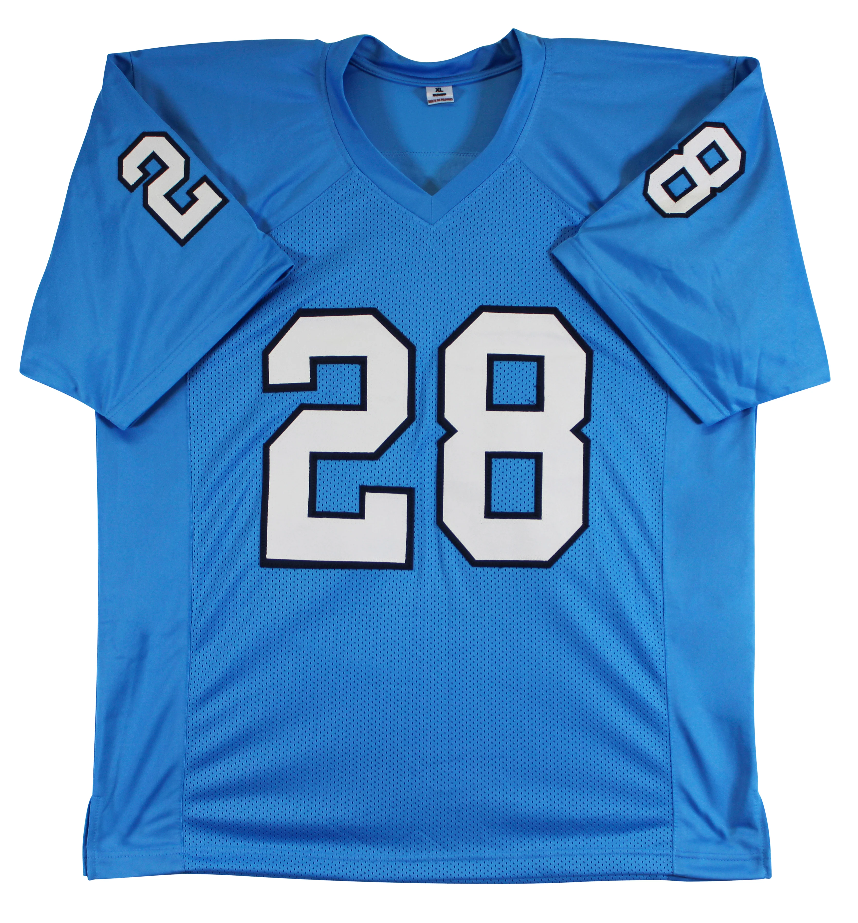 North Carolina Omarion Hampton Signed Carolina Blue Pro Style Jersey BAS Witness - Image 4