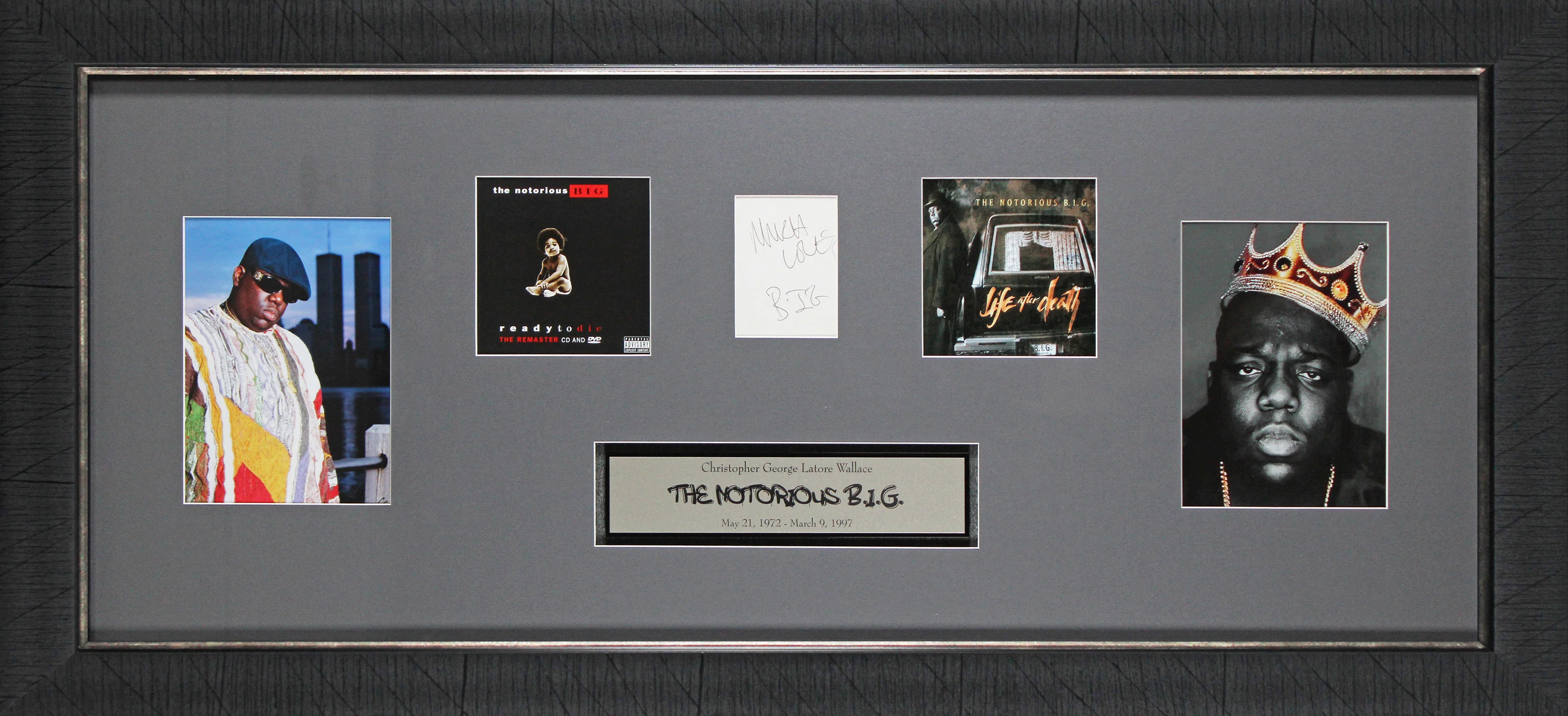 Notorious B.I.G. Much Love Signed 3x5 Cut Signature Framed Display JSA #BB65304 - Image 2
