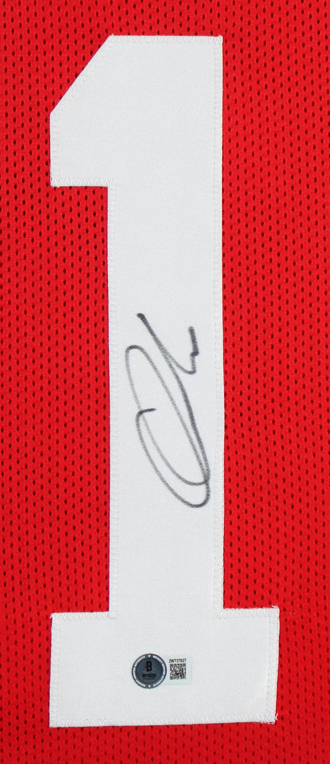 Ohio State Quinshon Judkins Authentic Signed Red Pro Style Framed Jersey BAS Wit - Image 3