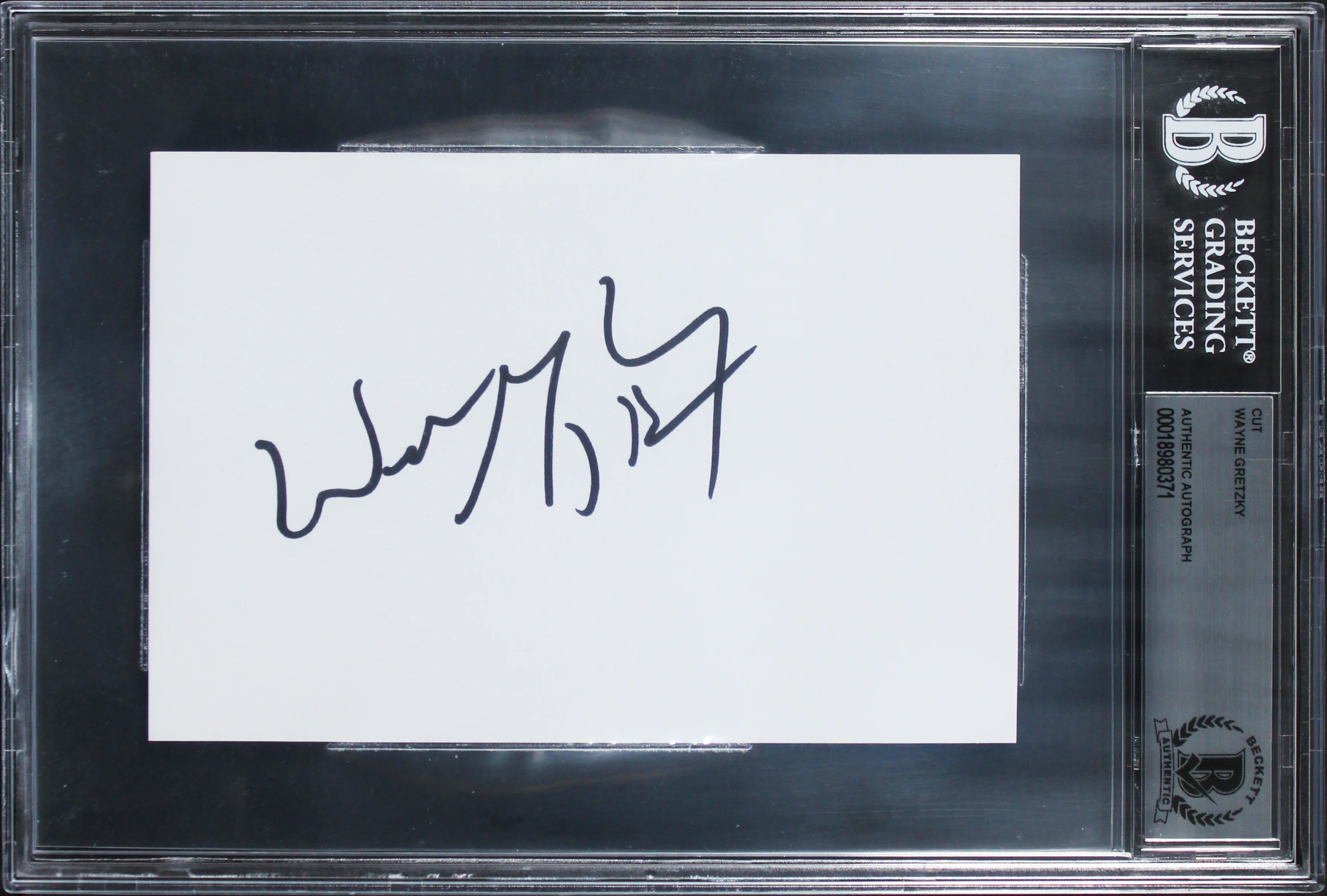 Oilers Wayne Gretzky Authentic Signed 4x6 Index Card Autographed BAS Slabbed 4 - Image 2