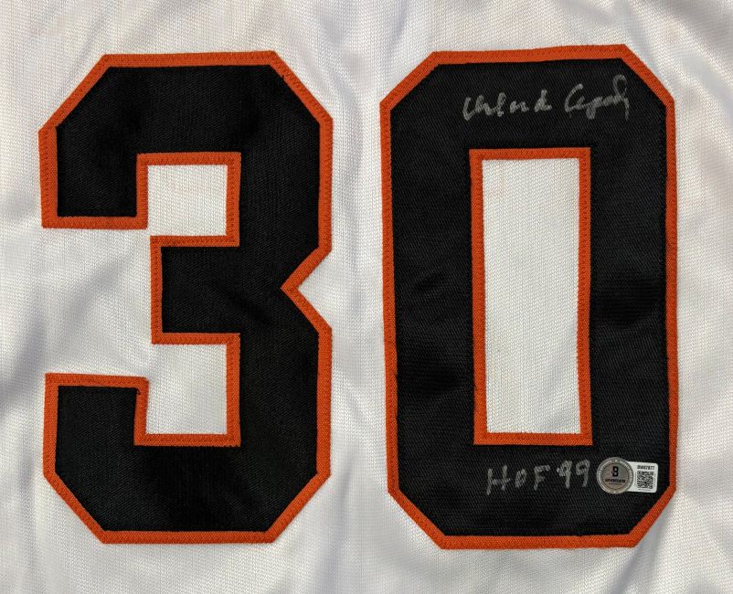 Orlando Cepeda San Francisco Signed White Baseball Jersey HOF 99 BAS - Image 2