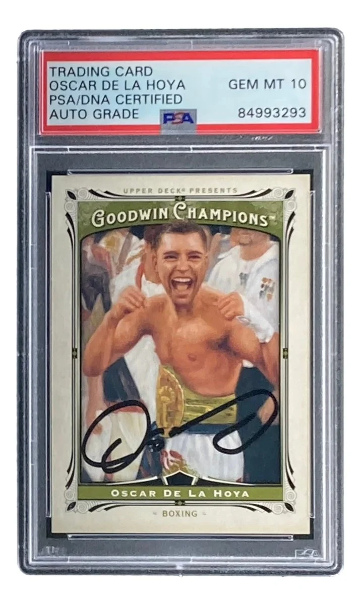Oscar De La Hoya Signed 2013 UD Goodwin Champions #130 Card PSA/DNA Gem 10 - Image 4