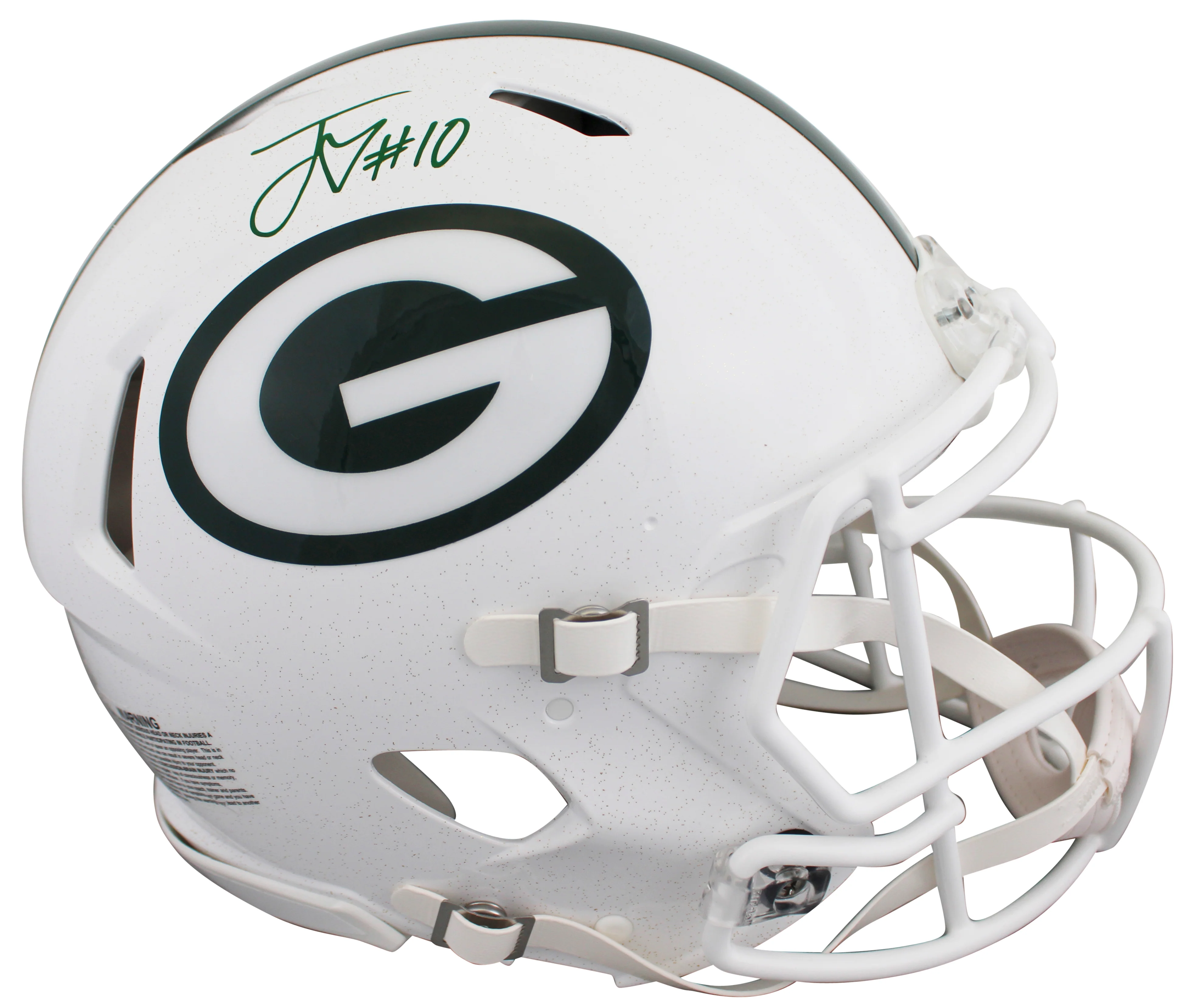 Packers Jordan Love Signed 2024 On-Field Alt F/S Speed Proline Helmet BAS Wit - Image 2