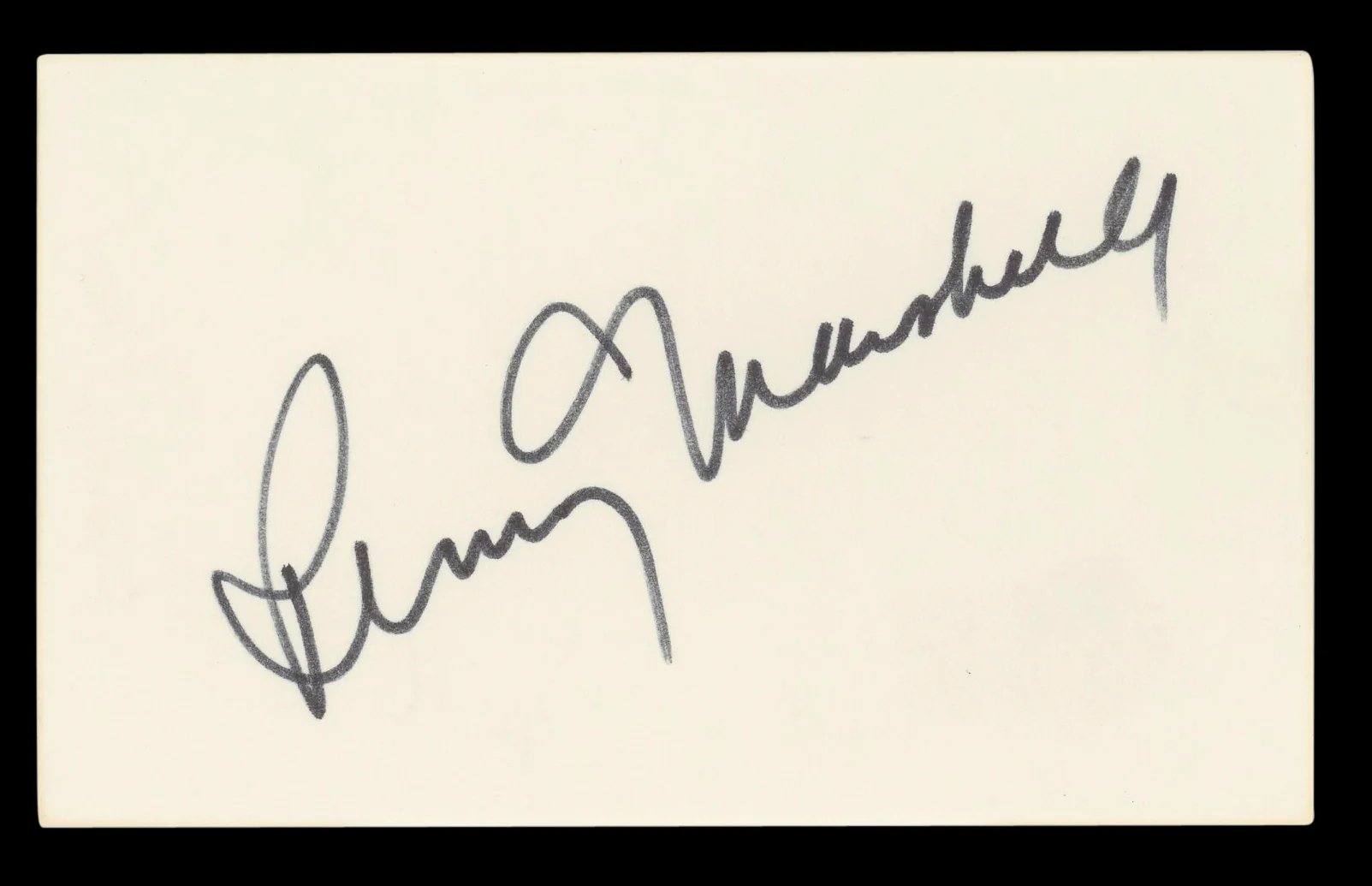 Penny Marshall Laverne & Shirley Authentic Signed 3x5 Index Card BAS #BL96541