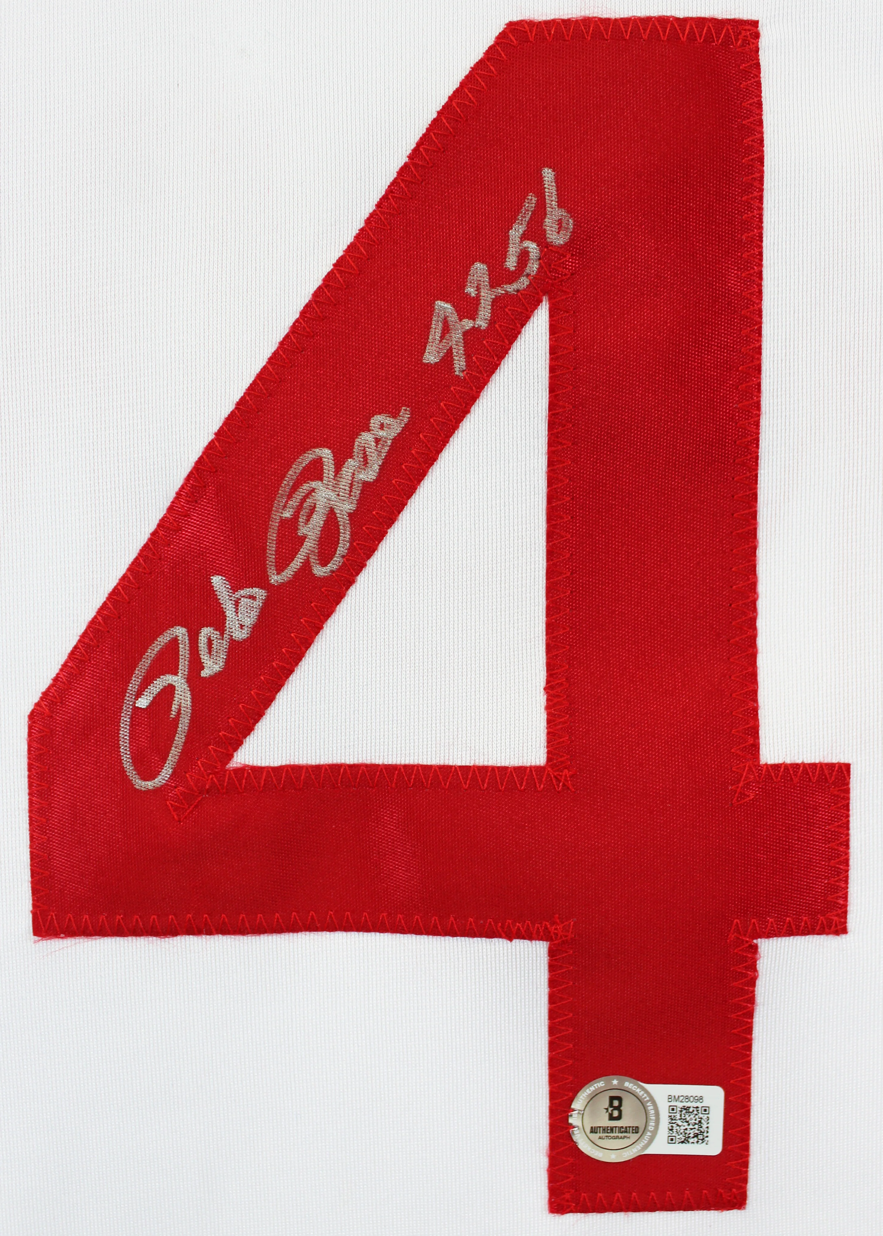 Pete Rose "4256" Signed White Pro Style Framed Jersey w/ Silver Sig BAS Witness - Image 3