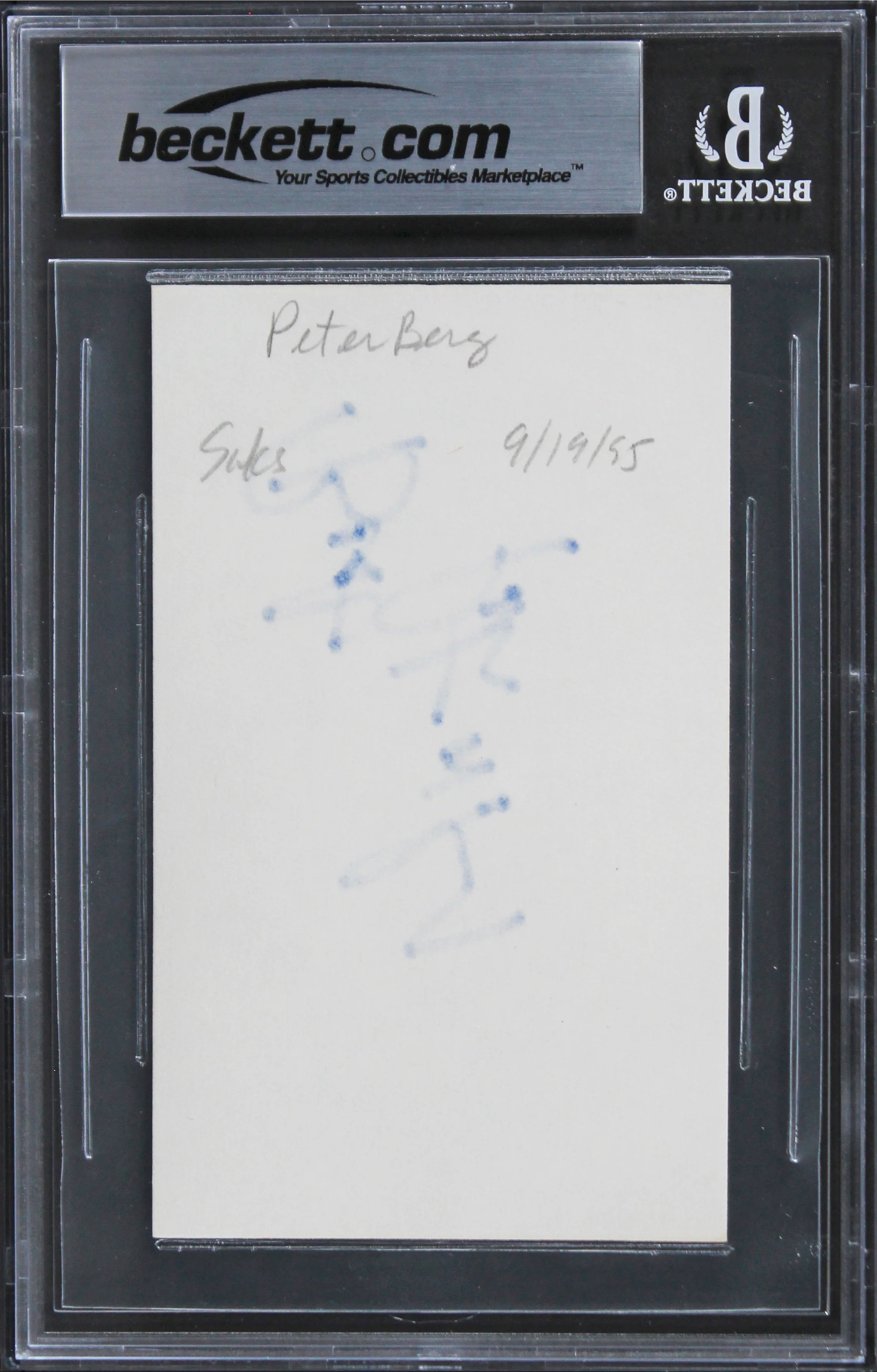 Peter Berg Patriots Day Authentic Signed 3x5 Index Card BAS Slabbed 1 - Image 3