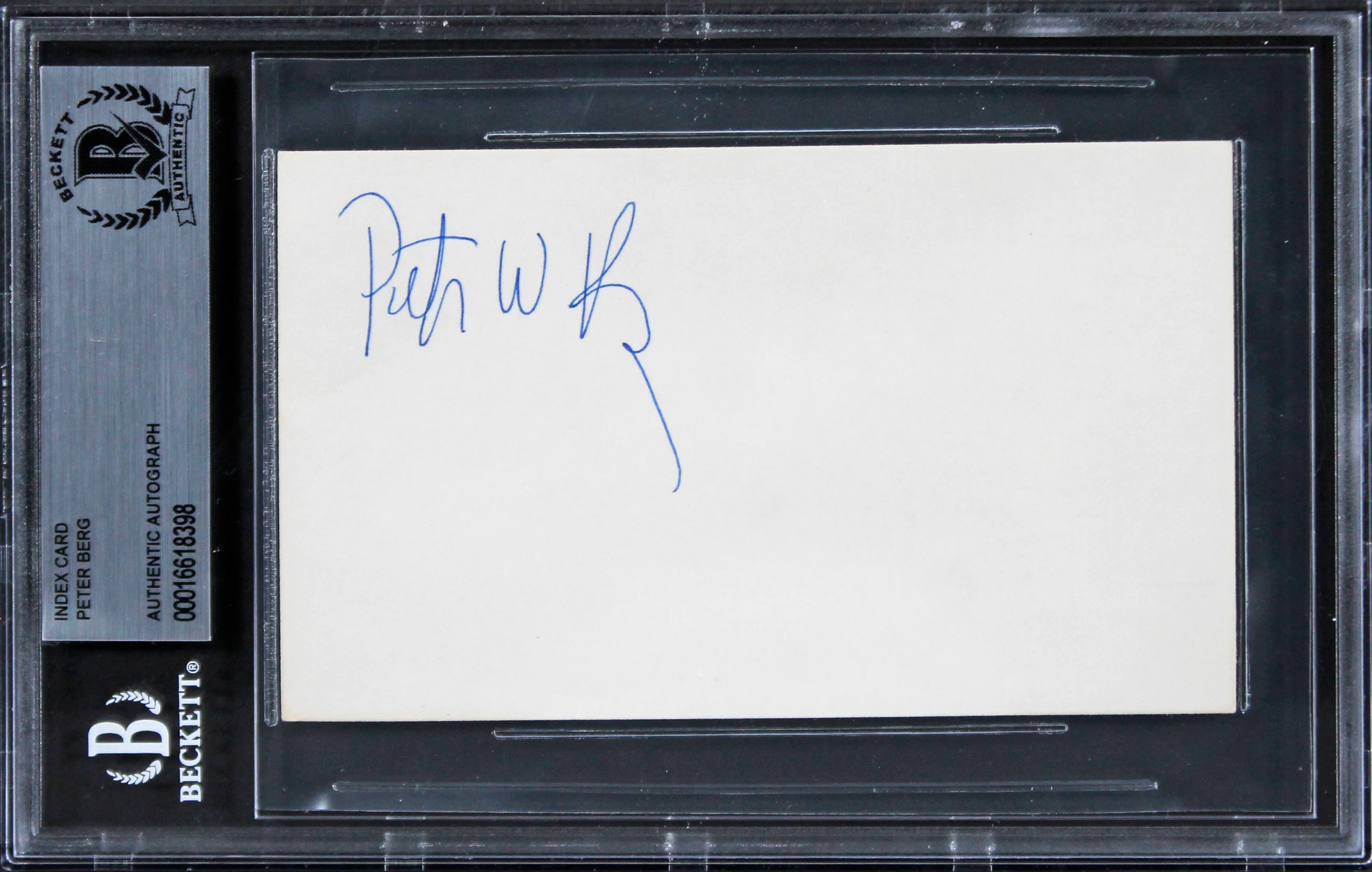 Peter Berg Patriots Day Authentic Signed 3x5 Index Card BAS Slabbed 4 - Image 2