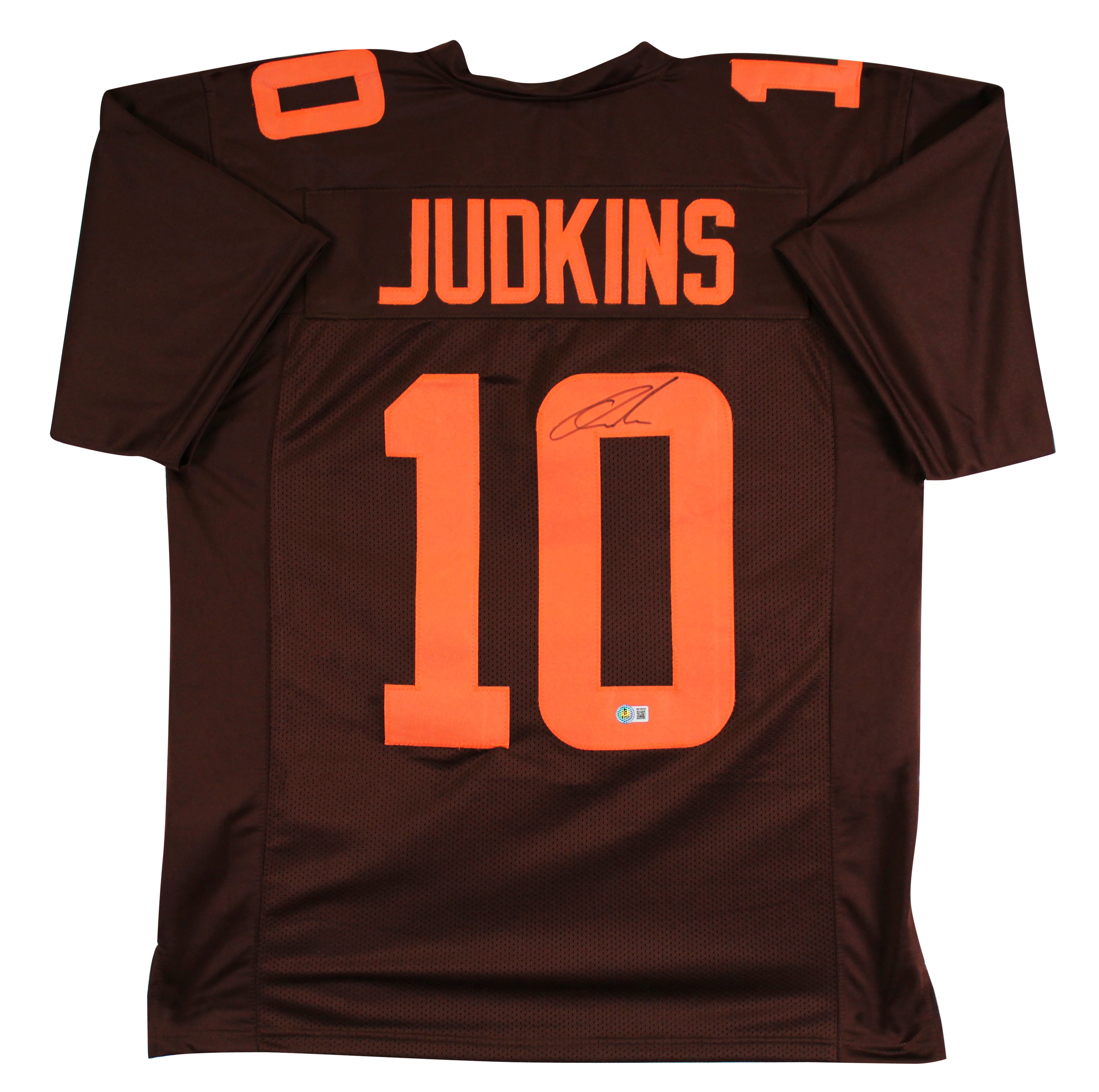 Quinshon Judkins Signed Brown Color Rush Pro Style Jersey BAS Witnessed - Image 2