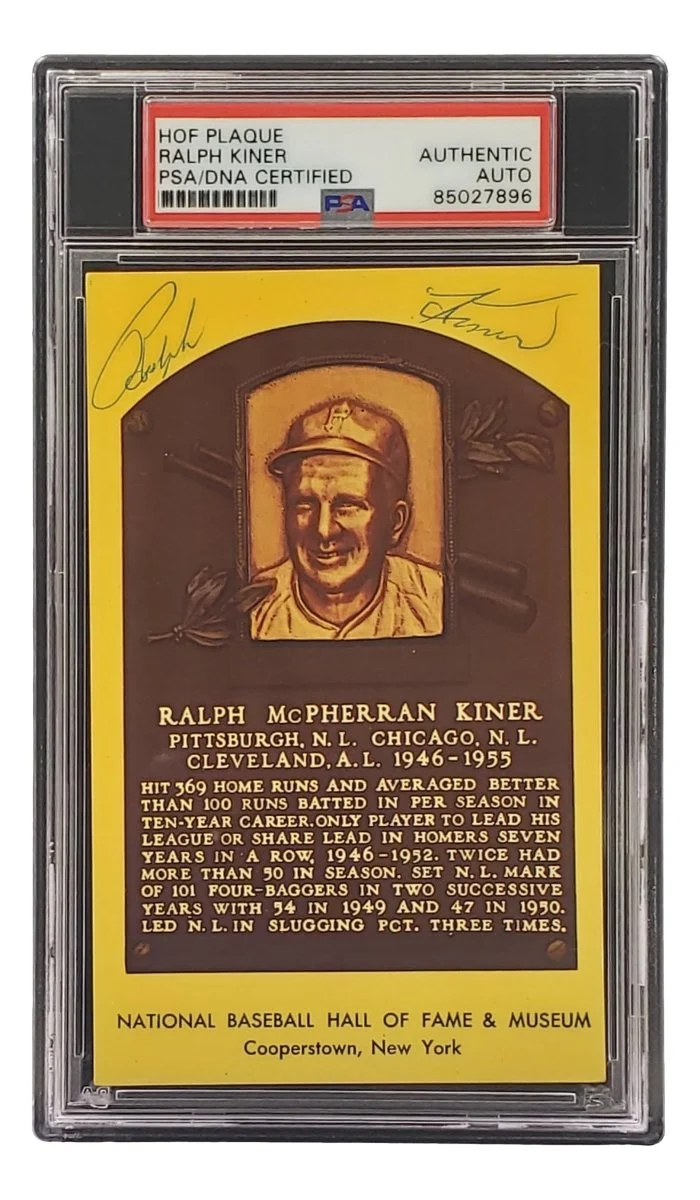 Ralph Kiner Signed 4x6 Pittsburgh Pirates HOF Plaque Card PSA/DNA 85027896 - Image 3