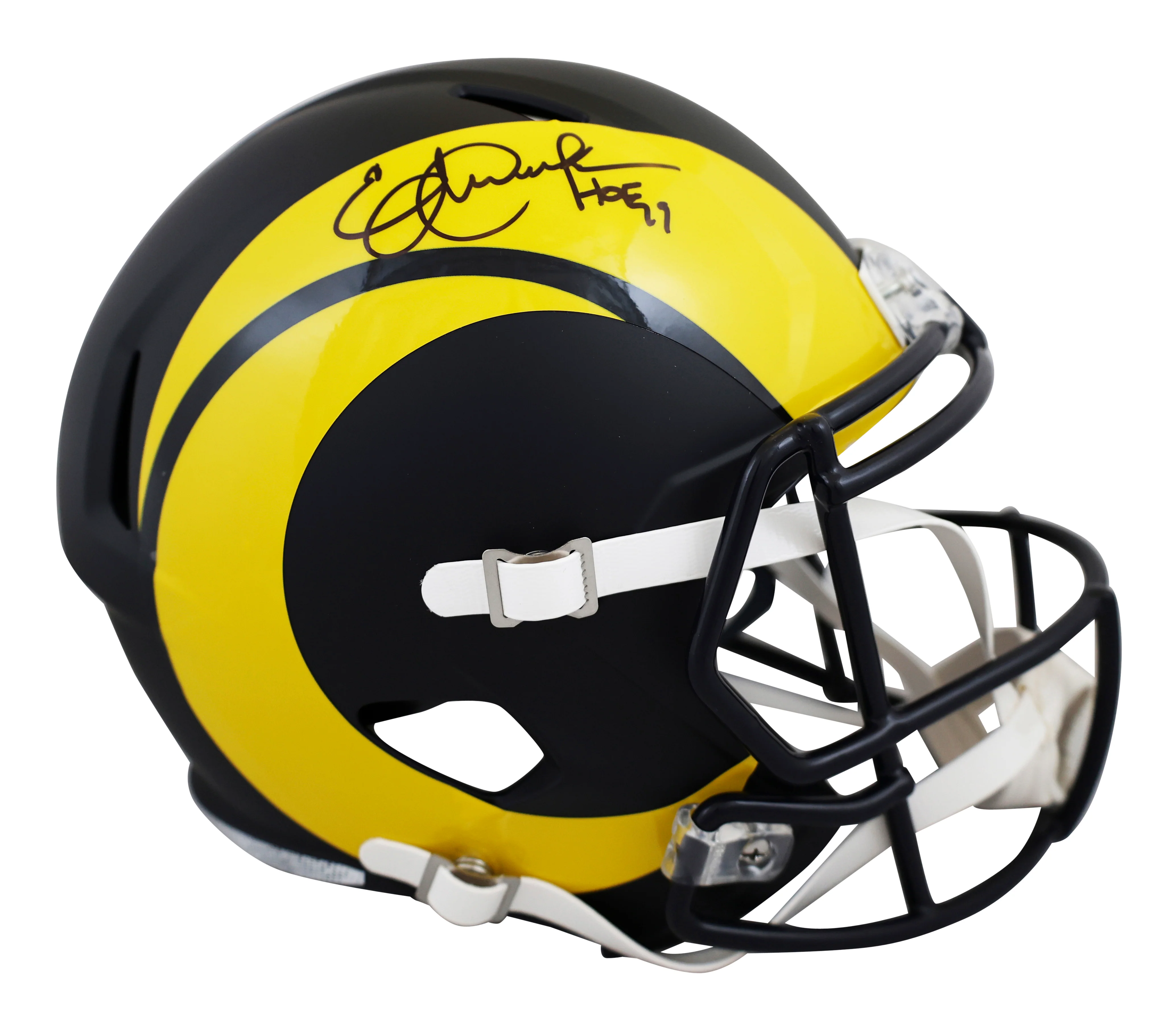 Rams Eric Dickerson "HOF" Signed 2025 Rivalries F/S Speed Rep Helmet W/ Case BAS - Image 3