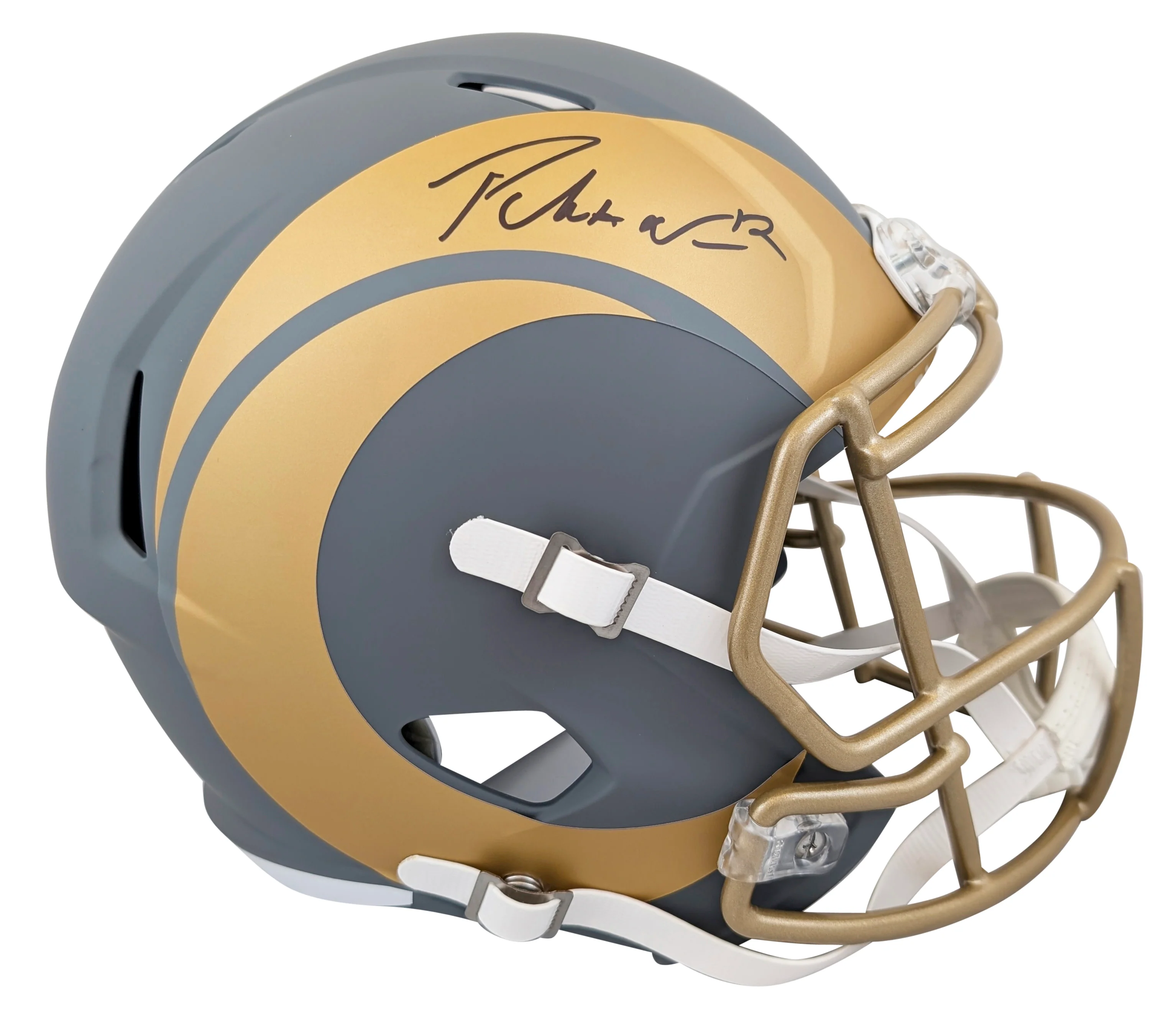 Rams Puka Nacua Authentic Signed Slate Full Size Speed Rep Helmet Fanatics - Image 2