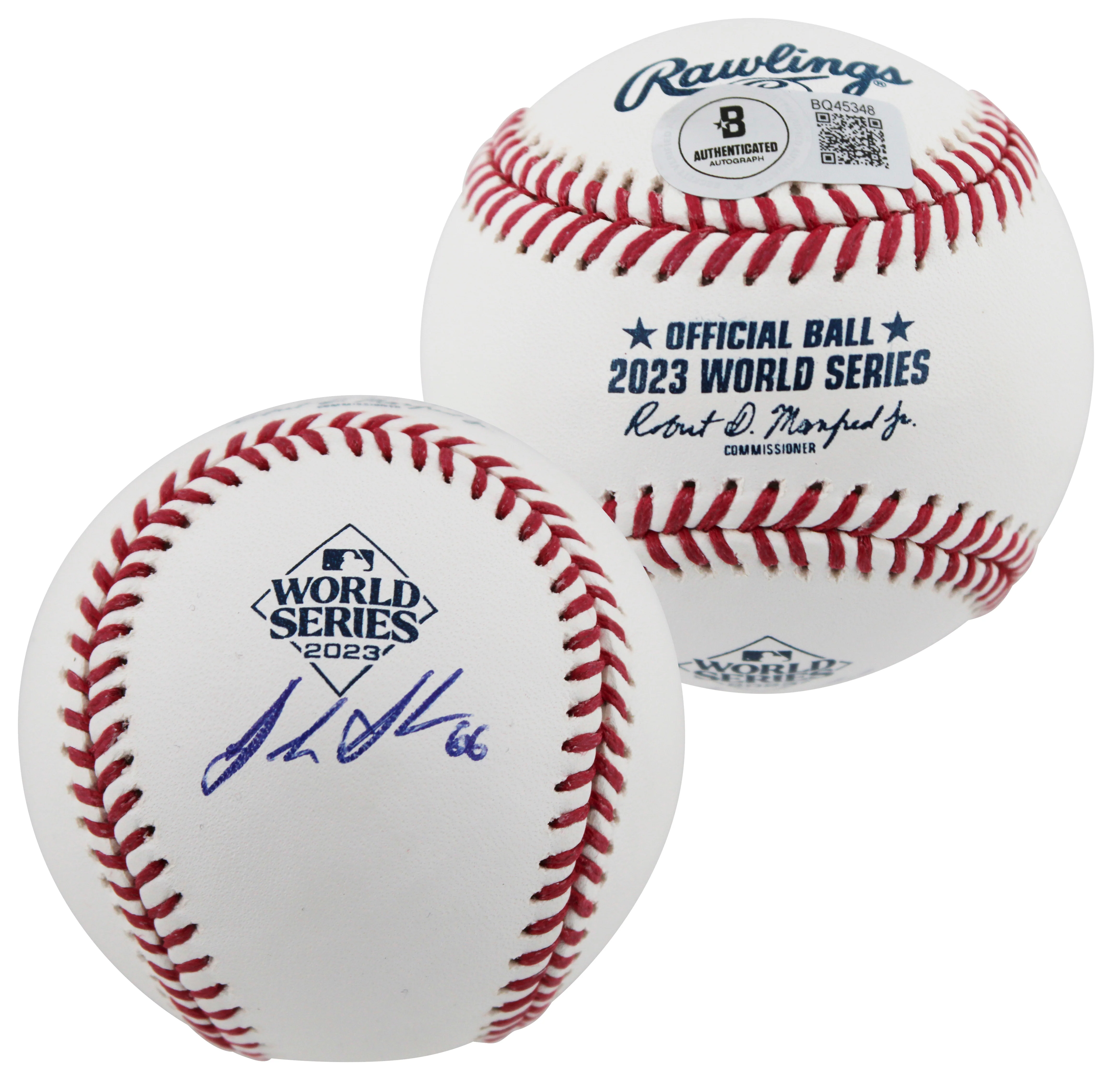 Rangers Josh Sborz Authentic Signed 2023 World Series Logo Baseball BAS #BQ45348 - Image 2
