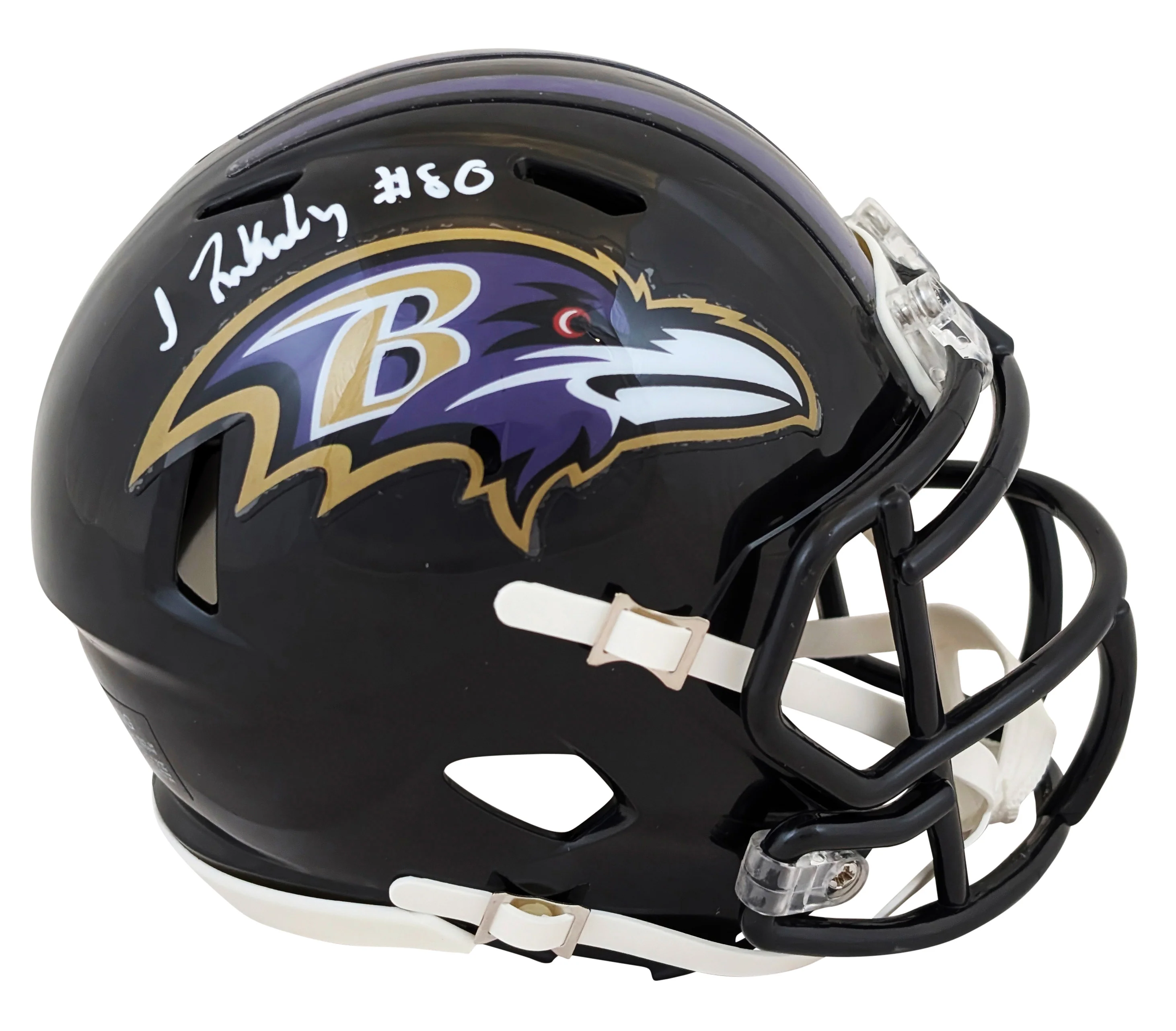 Ravens Isaiah Likely Authentic Signed Speed Mini Helmet W/ Case BAS Witnessed - Image 3