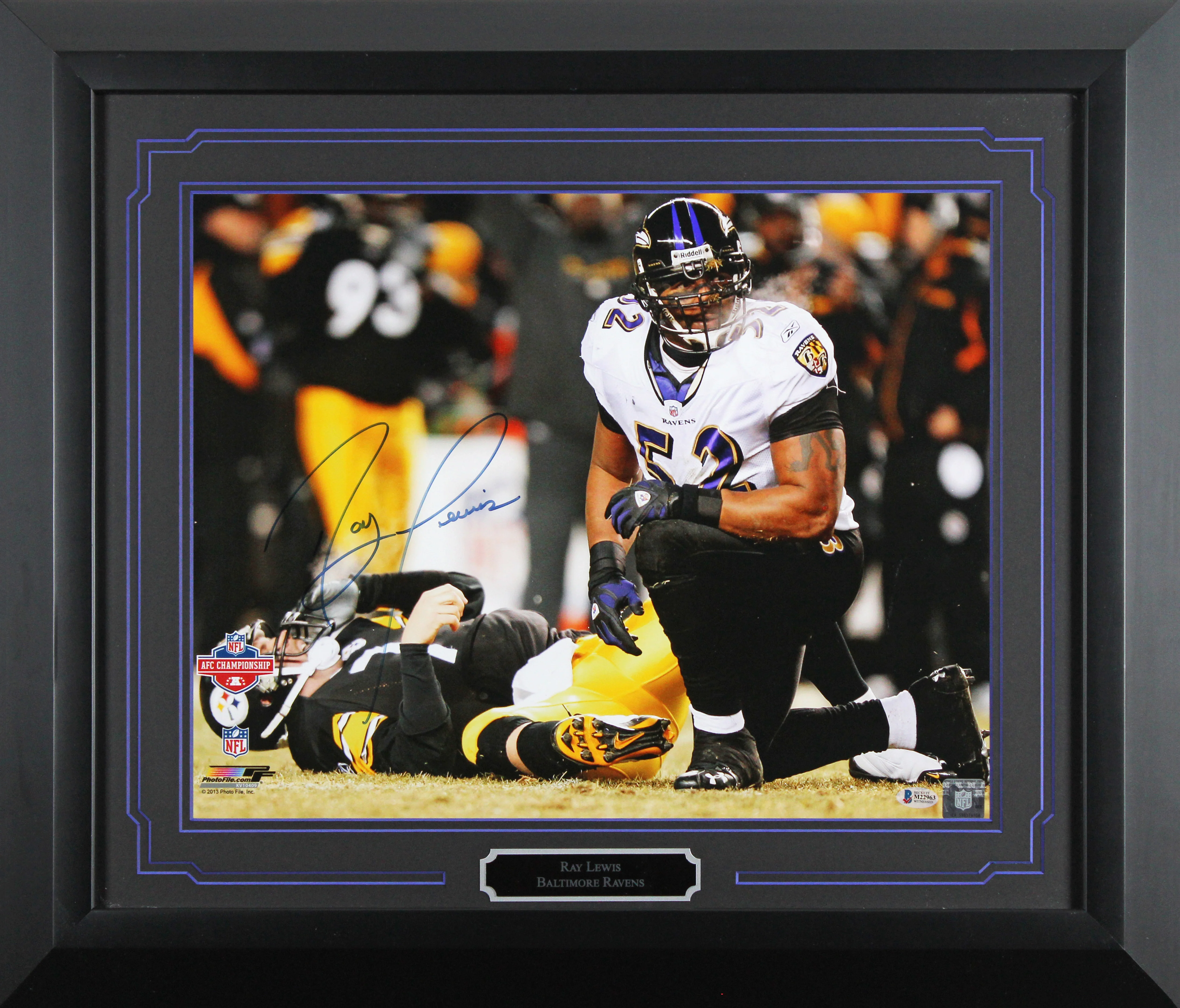 Ravens Ray Lewis Authentic Signed 16x20 Framed Photo Autographed BAS #M22963 - Image 2