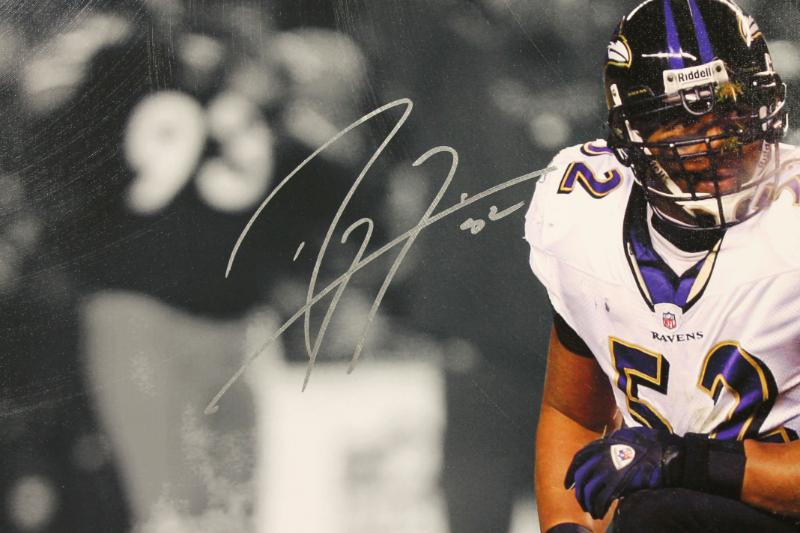 Ravens Ray Lewis Authentic Signed 24X30 Canvas Autographed PSA/DNA ITP - Image 4