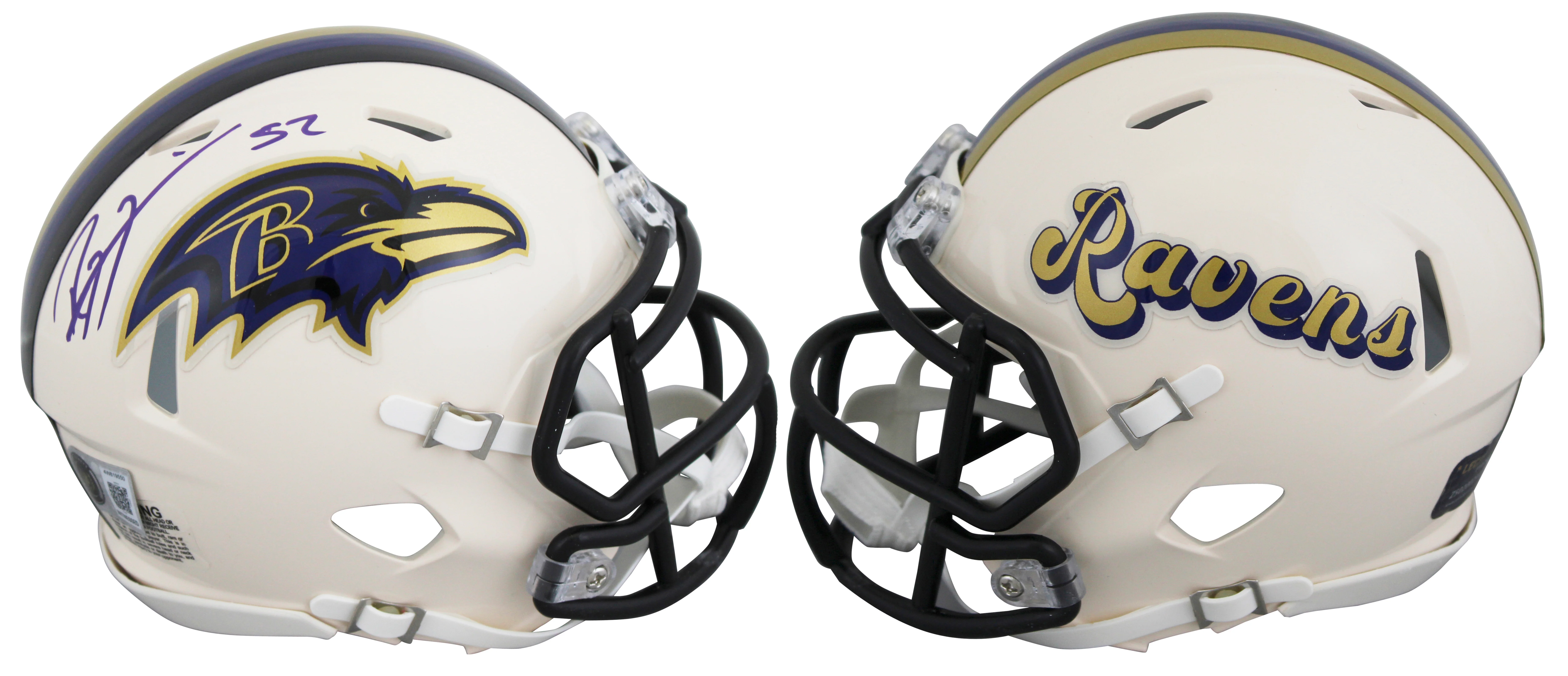 Ravens Ray Lewis Authentic Signed Retro Speed Mini Helmet W/ Case BAS Witnessed - Image 3
