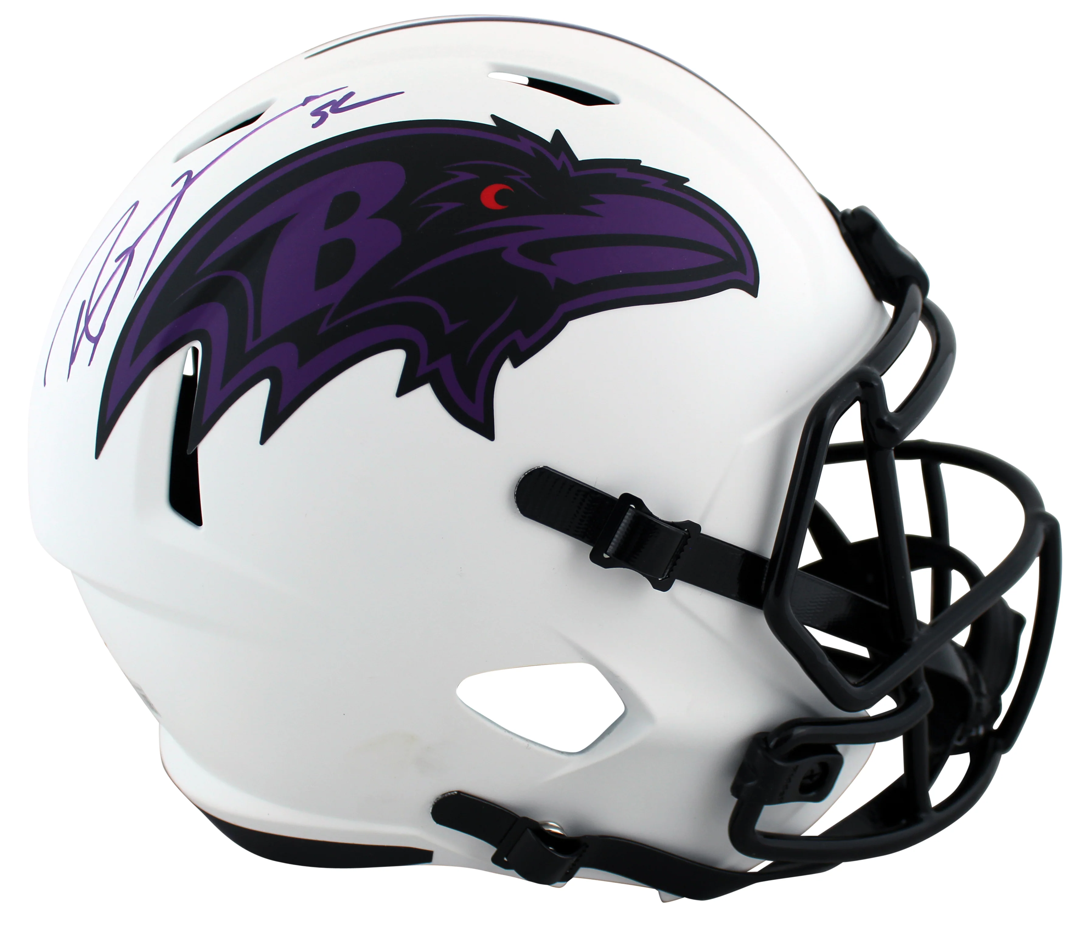 Ravens Ray Lewis Signed Lunar Full Size Speed Rep Helmet w/ Case BAS Witnessed - Image 3