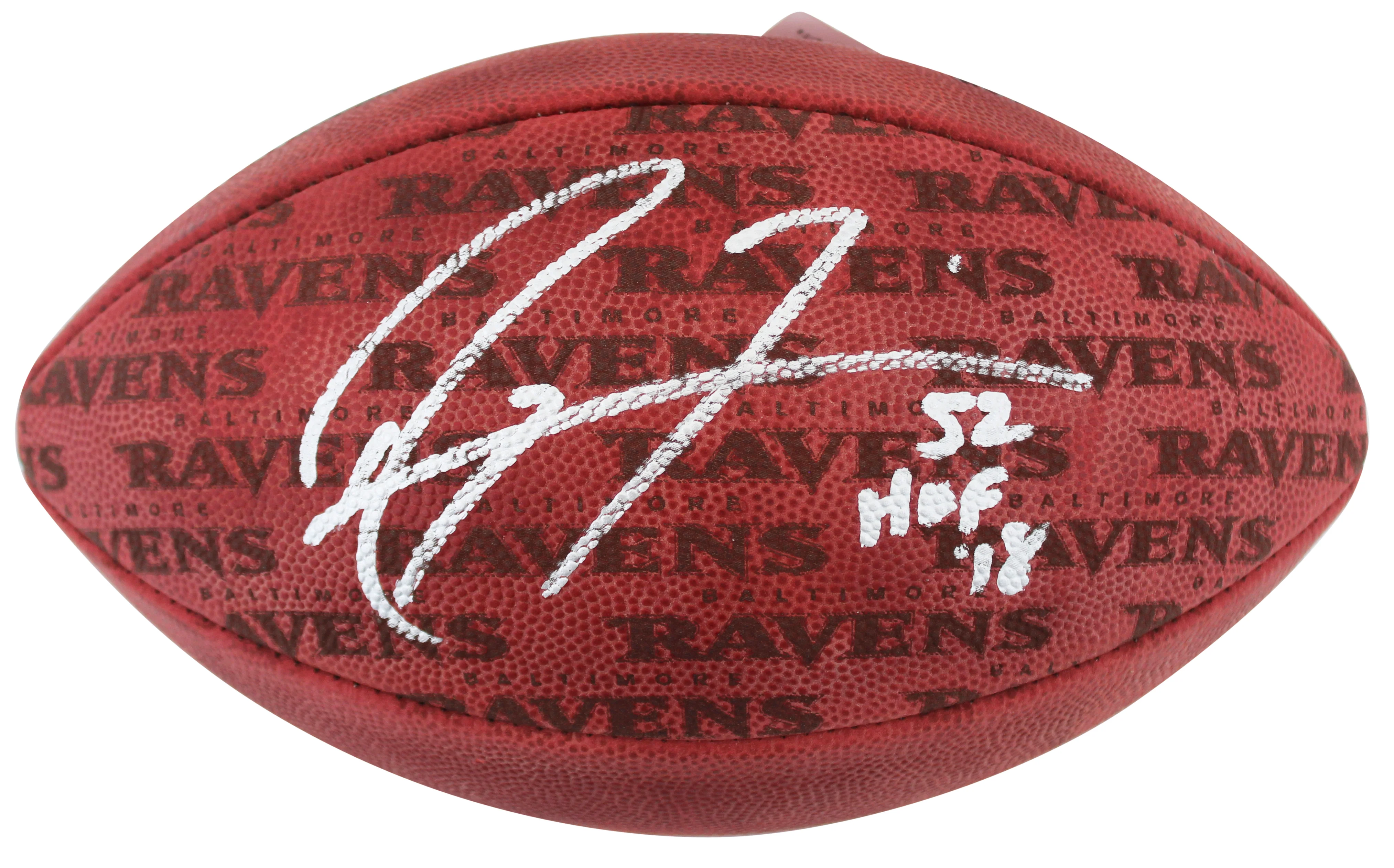 Ravens Ray Lewis Signed Wilson "The Duke" Team Showcase Nfl Football BAS Wit - Image 3