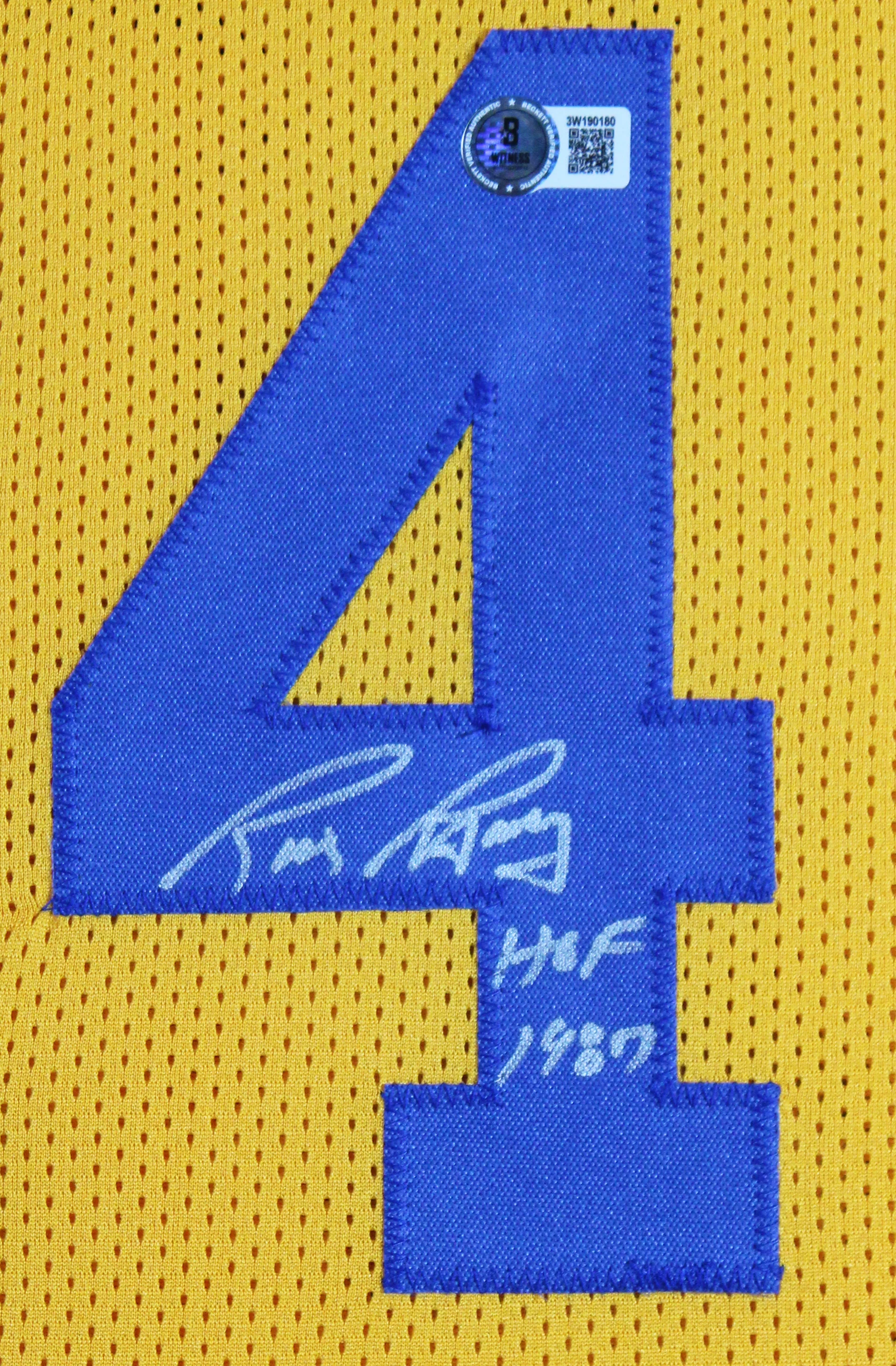 Rick Barry "HOF 1987" Authentic Signed Yellow Pro Style Framed Jersey BAS Wit - Image 3