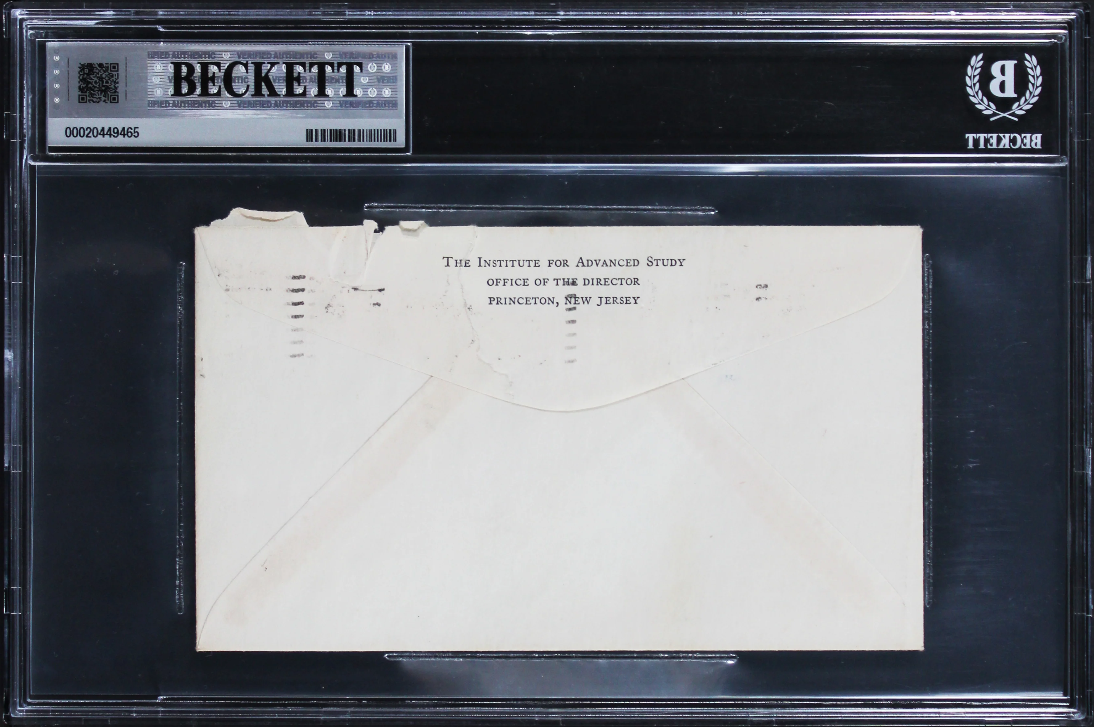Robert Oppenheimer Authentic 3.5x6 1963 Envelope Handwriting Sample BAS Slabbed - Image 3