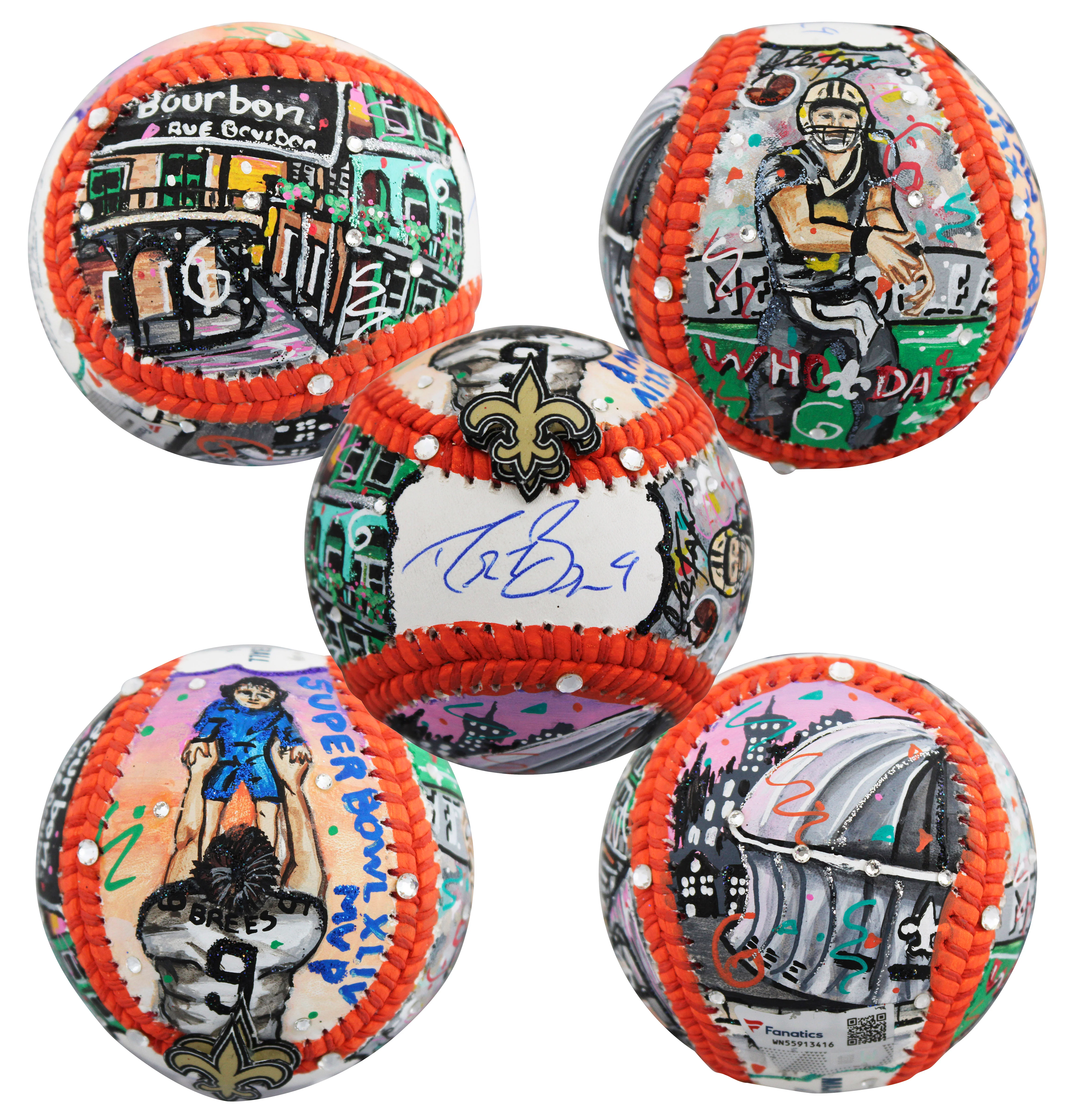 Saints Drew Brees Signed Charles Fazzino Artwork Baseball Fanatics #WN55913416