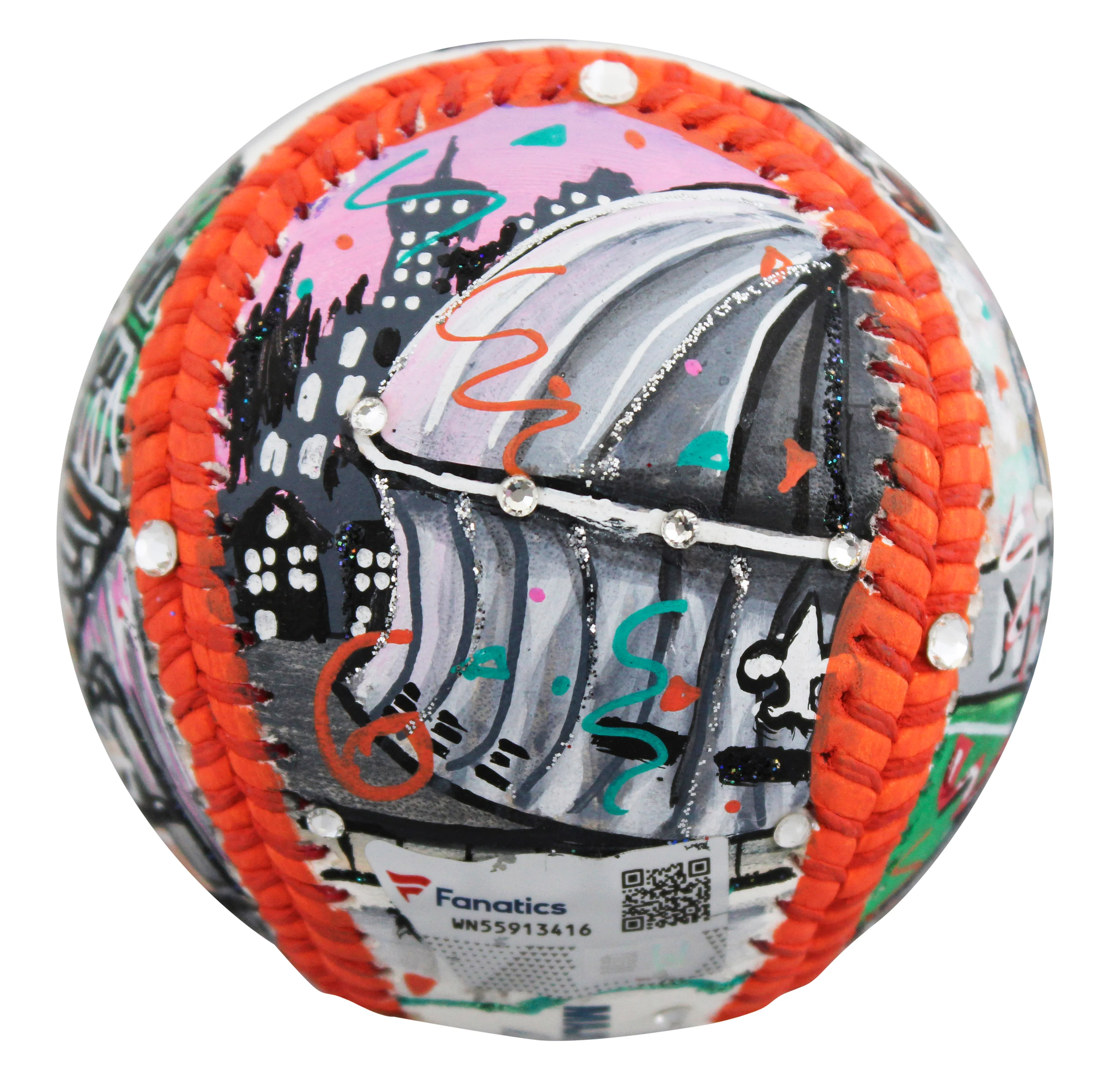 Saints Drew Brees Signed Charles Fazzino Artwork Baseball Fanatics #WN55913416 - Image 7