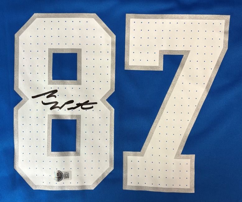 Sam LaPorta Signed Detroit Lions Blue Nike Game Replica Jersey BAS ITP - Image 2