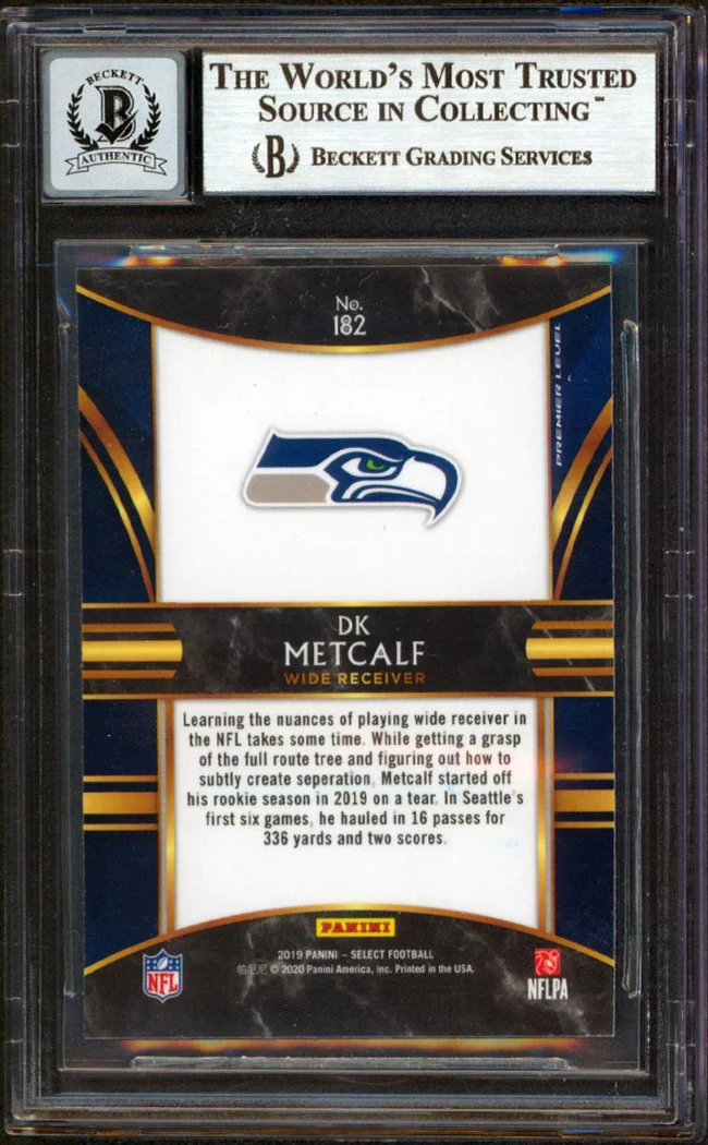 Seahawks DK Metcalf Signed 2019 Select #182 Rookie Card Auto 10! BAS Slabbed - Image 3