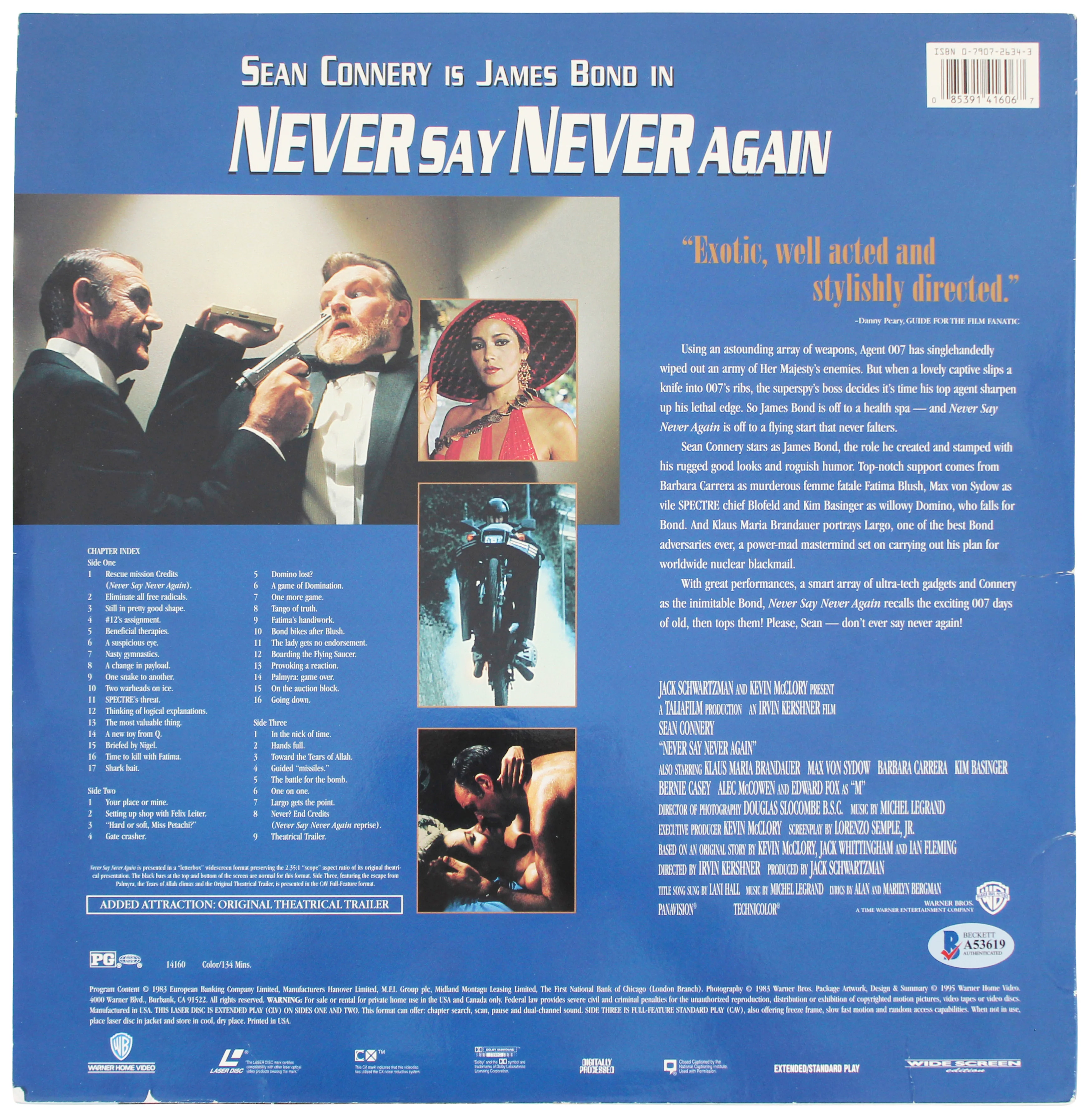 Sean Connery & Kim Basinger James Bond 007 Signed Laserdisc Cover W/Disk BAS - Image 6