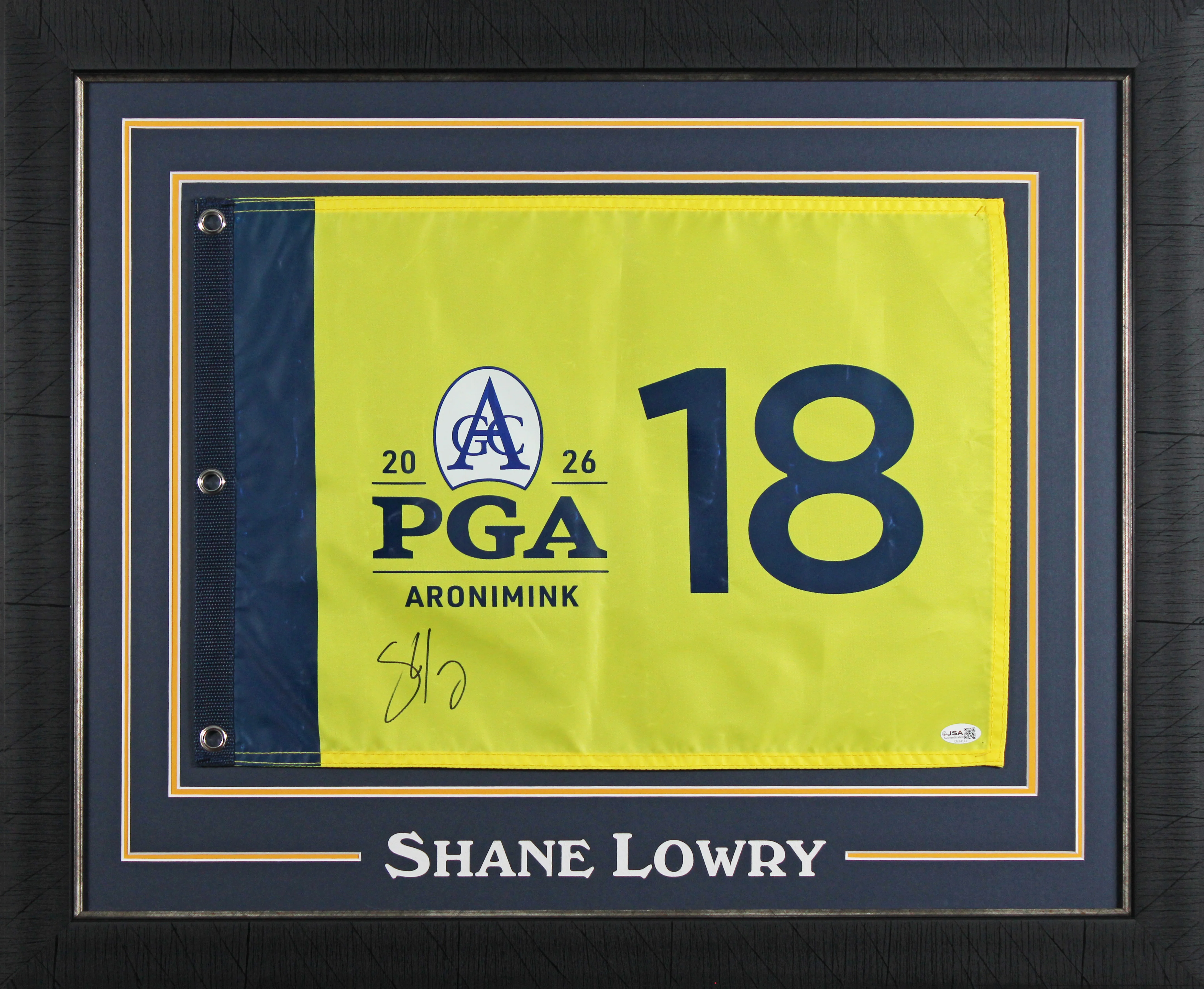 Shane Lowry Signed & Framed 2026 PGA Championship Pin Flag JSA #CM34142