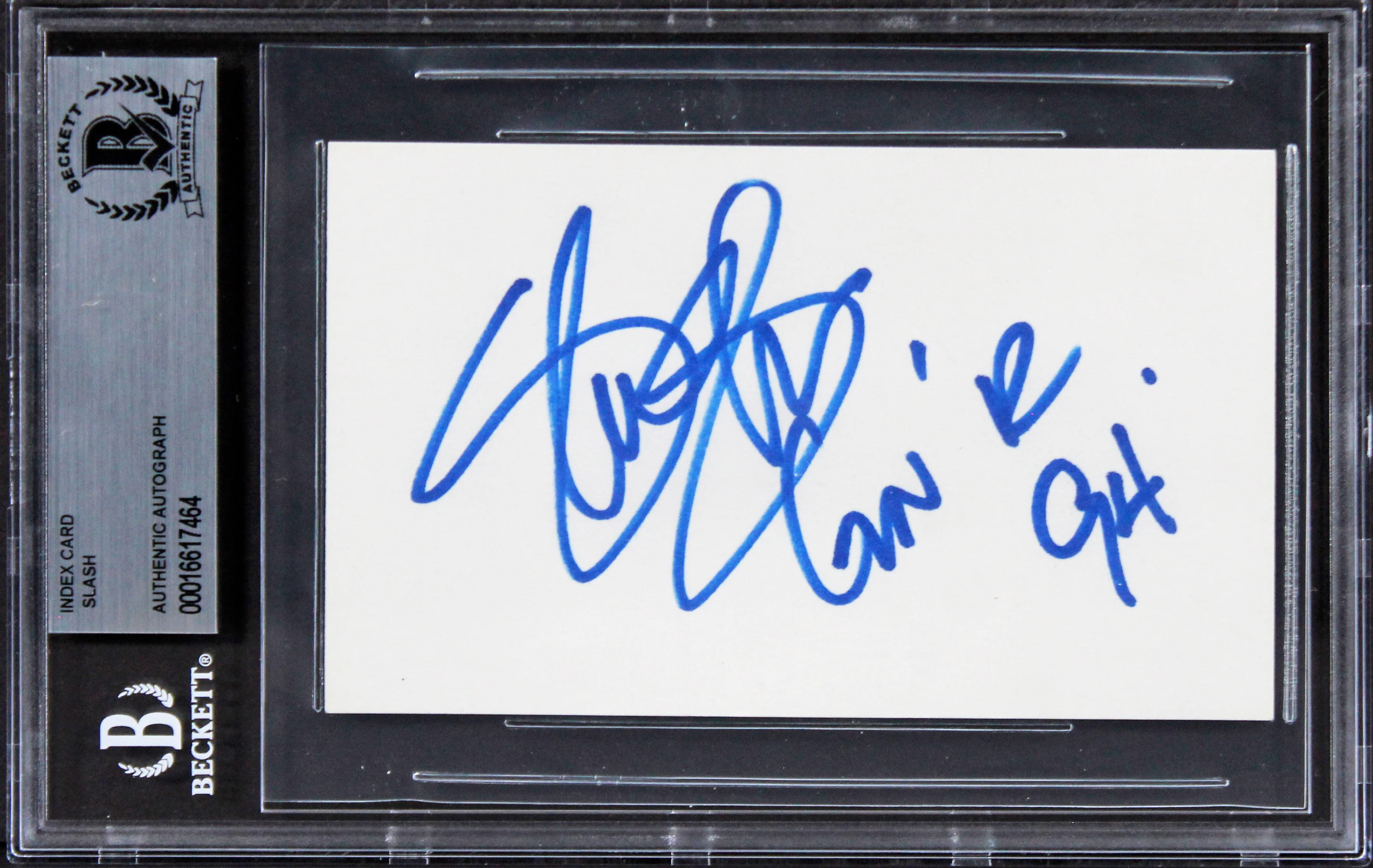 Slash Guns N' Roses "GN'R 94" Authentic Signed 3x5 Index Card BAS Slabbed