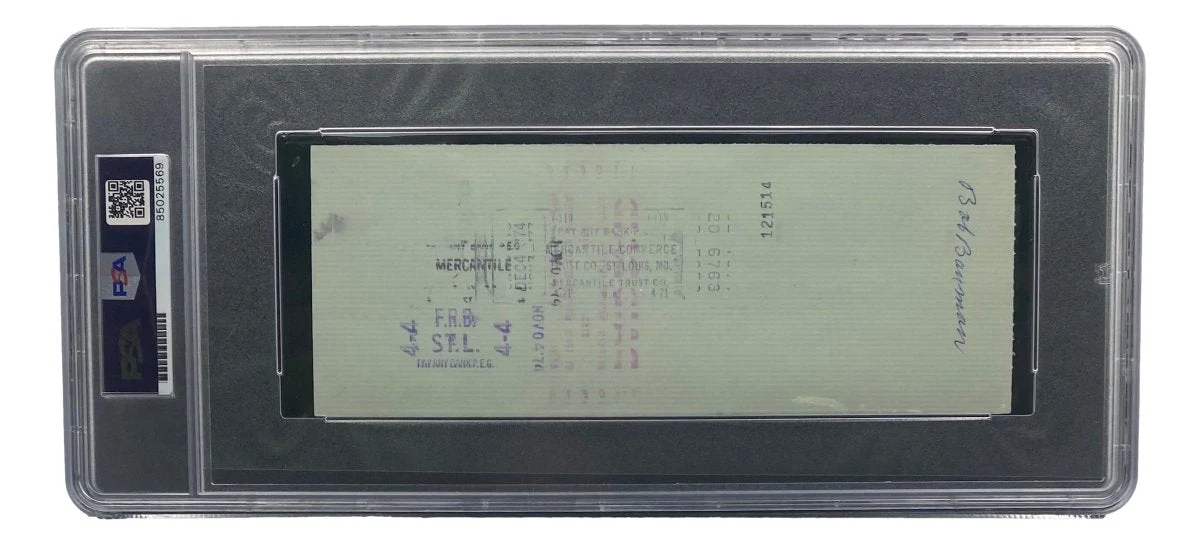 Stan Musial St. Louis Cardinals Signed Bank Check PSA/DNA 85025569 - Image 2