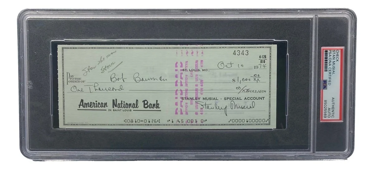Stan Musial St. Louis Cardinals Signed Bank Check PSA/DNA 85025569 - Image 4